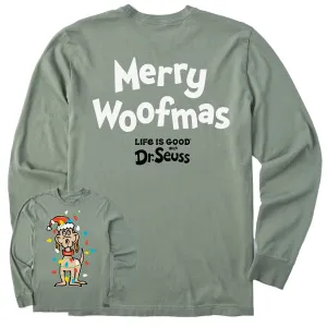 Men's Max Merry Woofmas Long Sleeve Crusher Tee Life is Good