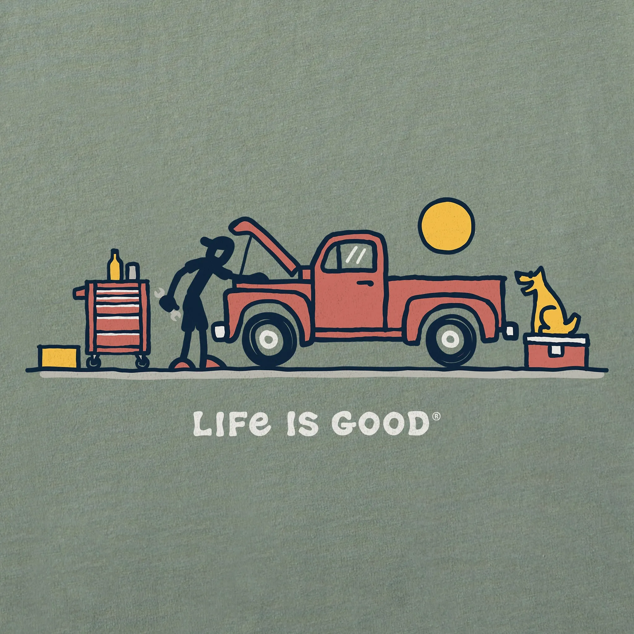 Men's Mechanic Vista Long Sleeve Crusher Tee Life is Good