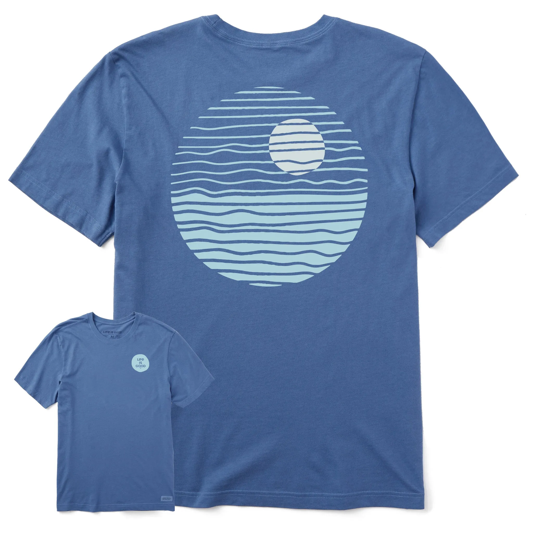Men's Minimal Round Sunset Short Sleeve Tee Life is Good