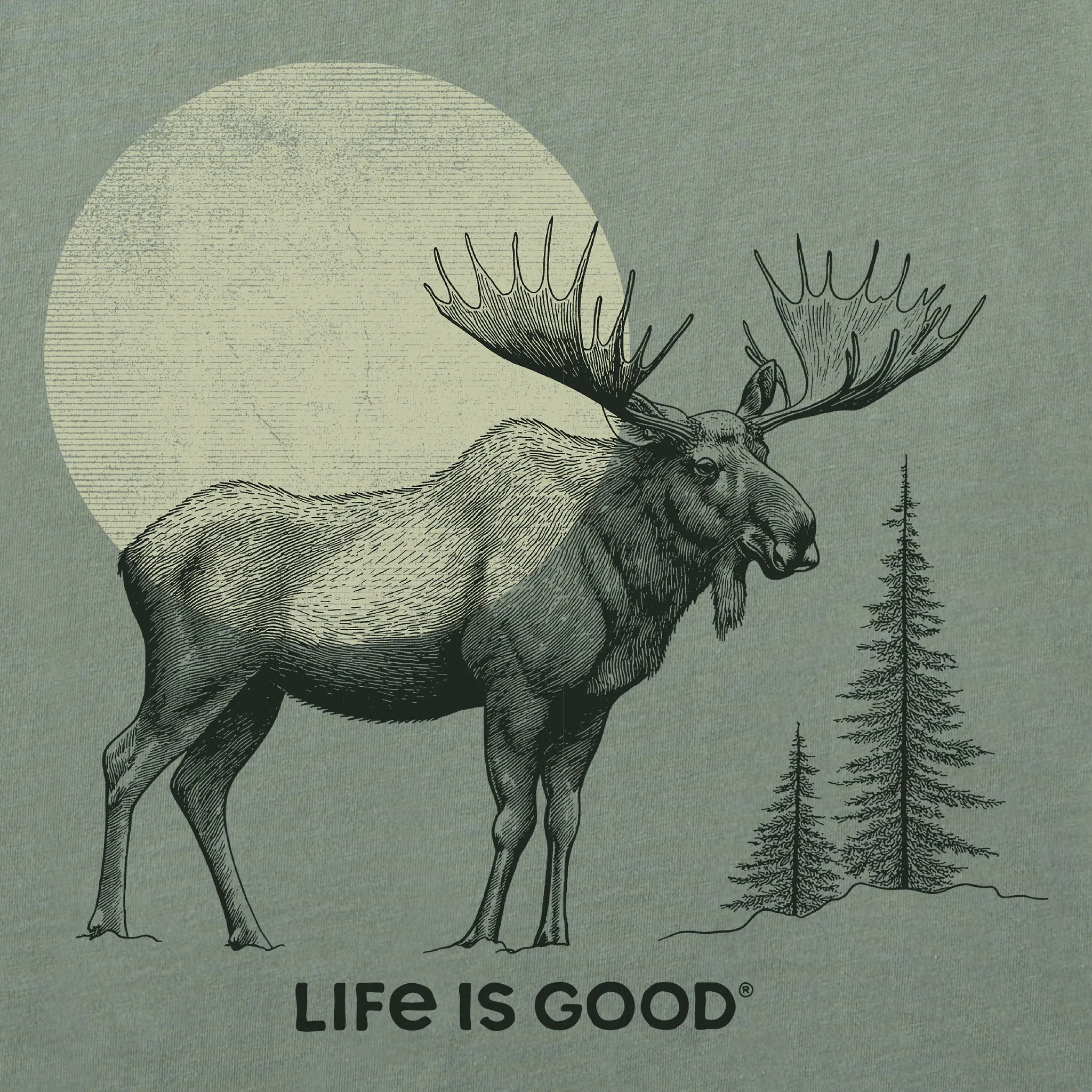Men's Moose Sunrise Long Sleeve Crusher Tee Life is Good