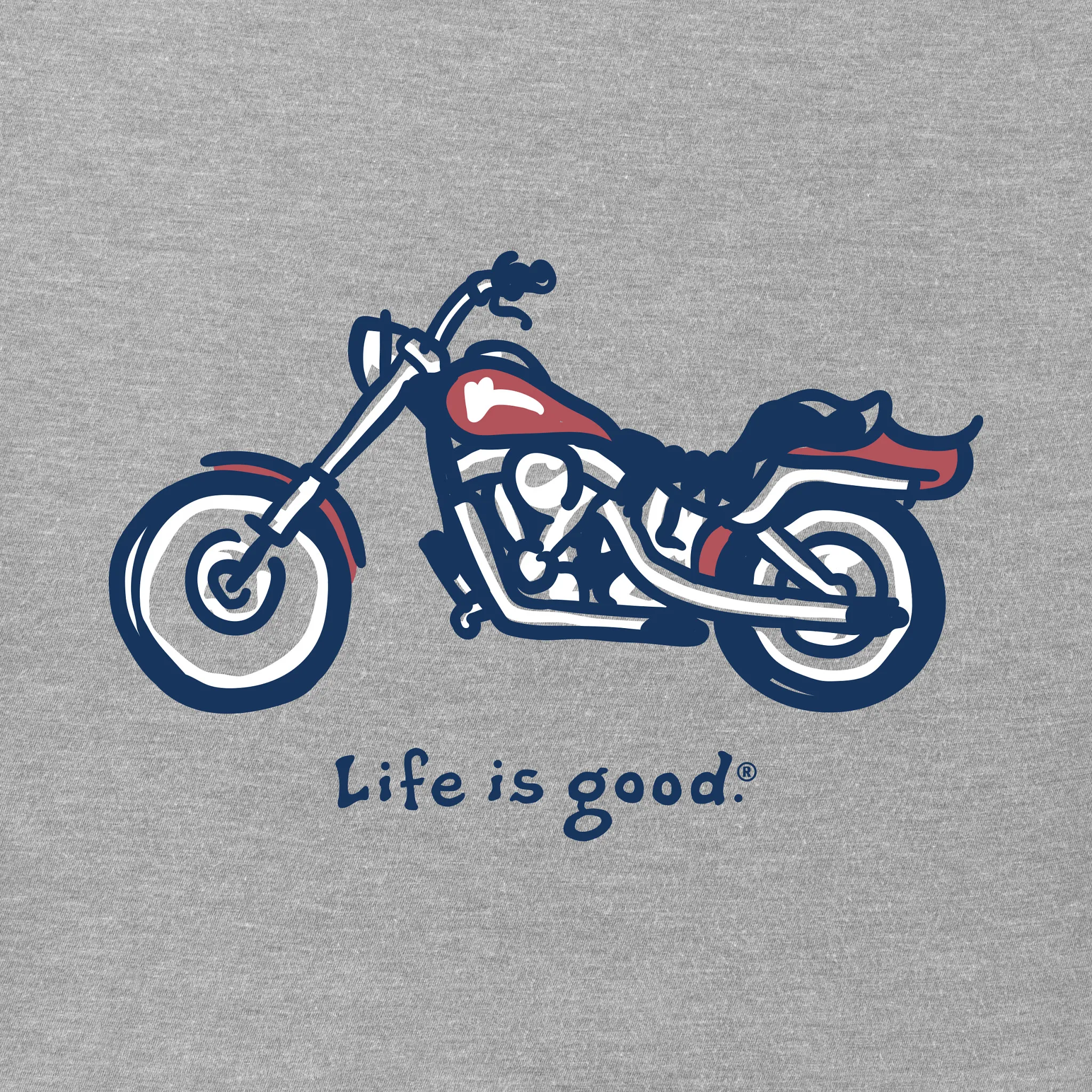 Men's Motorcycle Vintage Short Sleeve Tee Life is Good