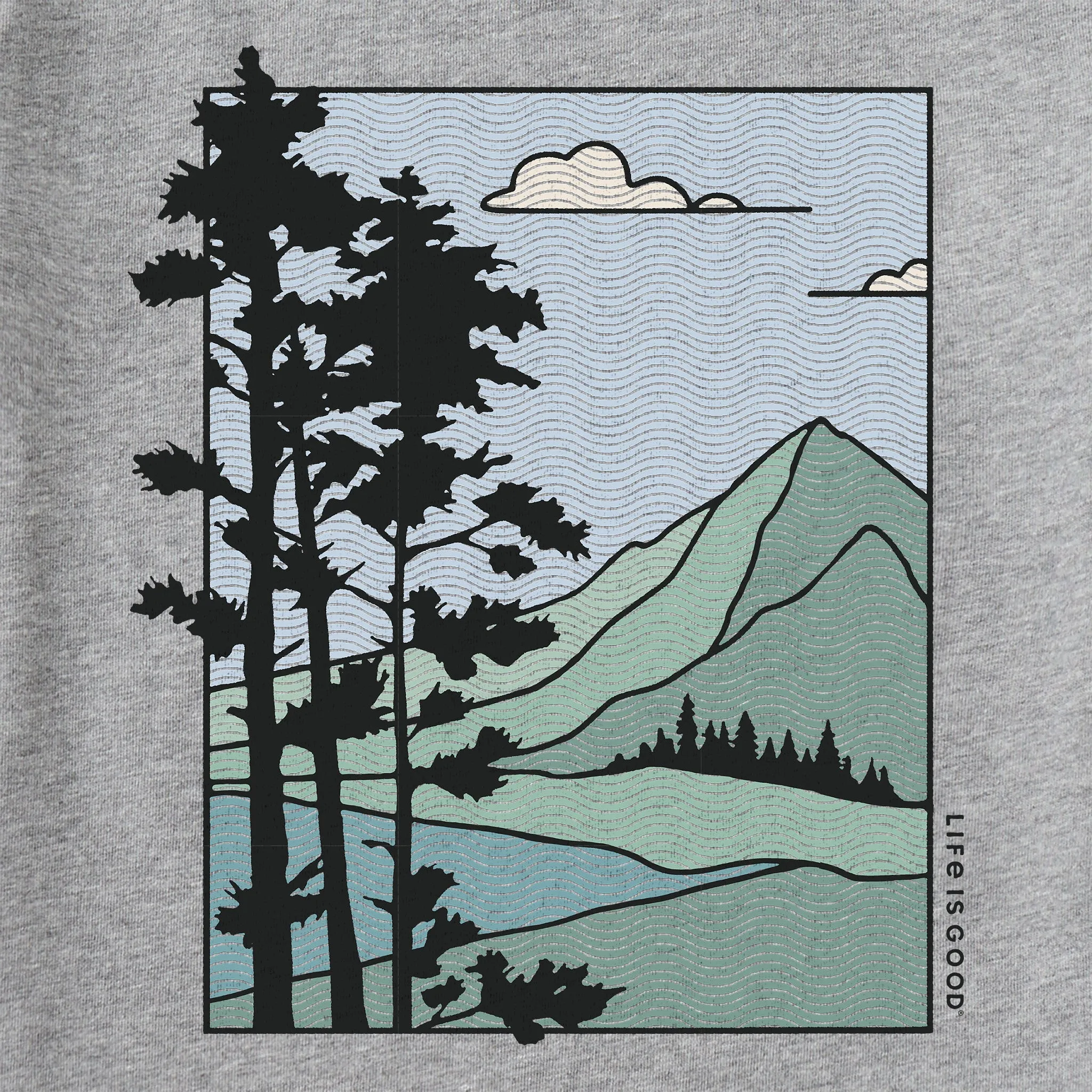 Men's Mountain Landscape Short Sleeve Tee Life is Good
