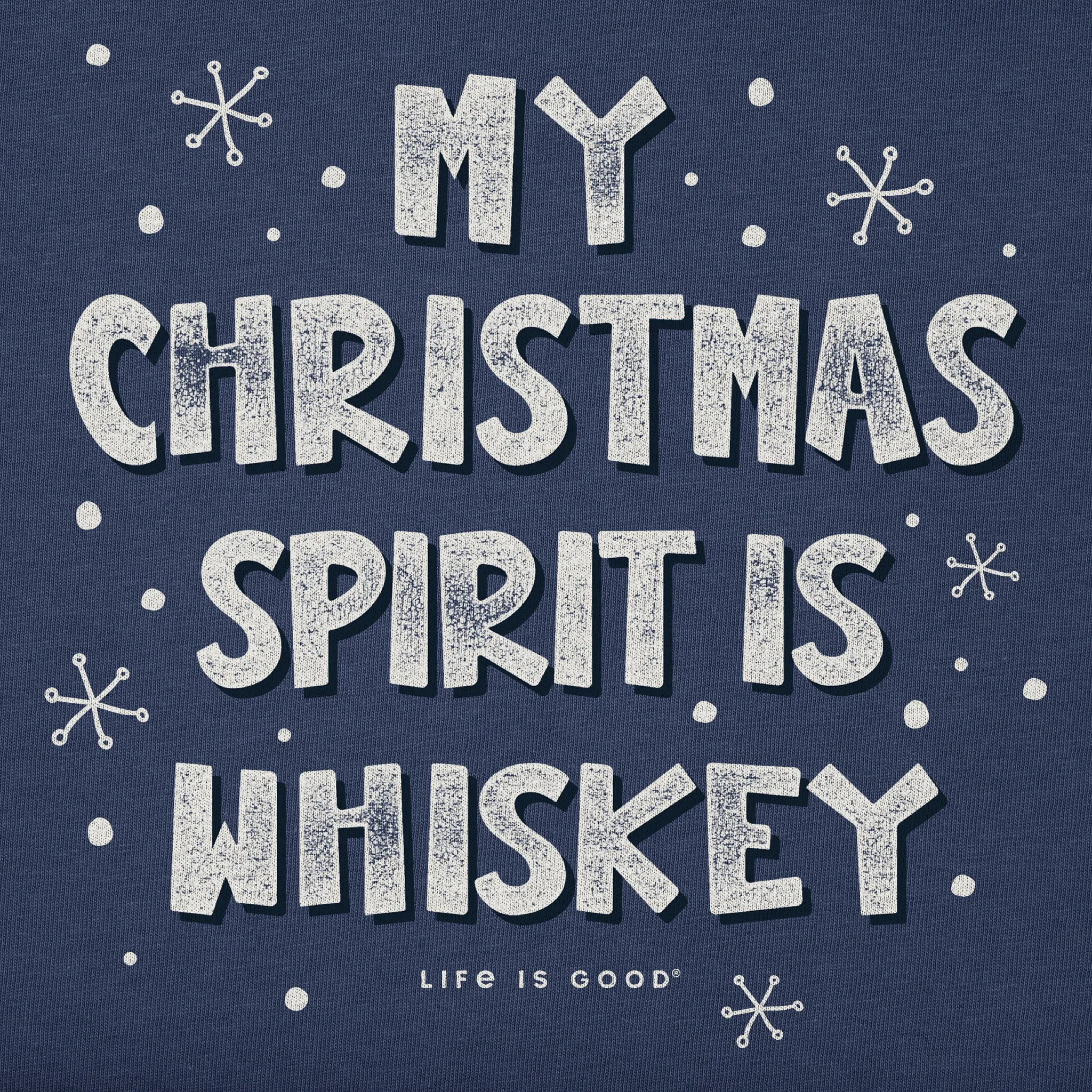 Men's My Christmas Spirit is Whiskey Long Sleeve Crusher Tee Life is Good