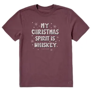 Men's My Christmas Spirit is Whiskey Short Sleeve Crusher Tee Life is Good