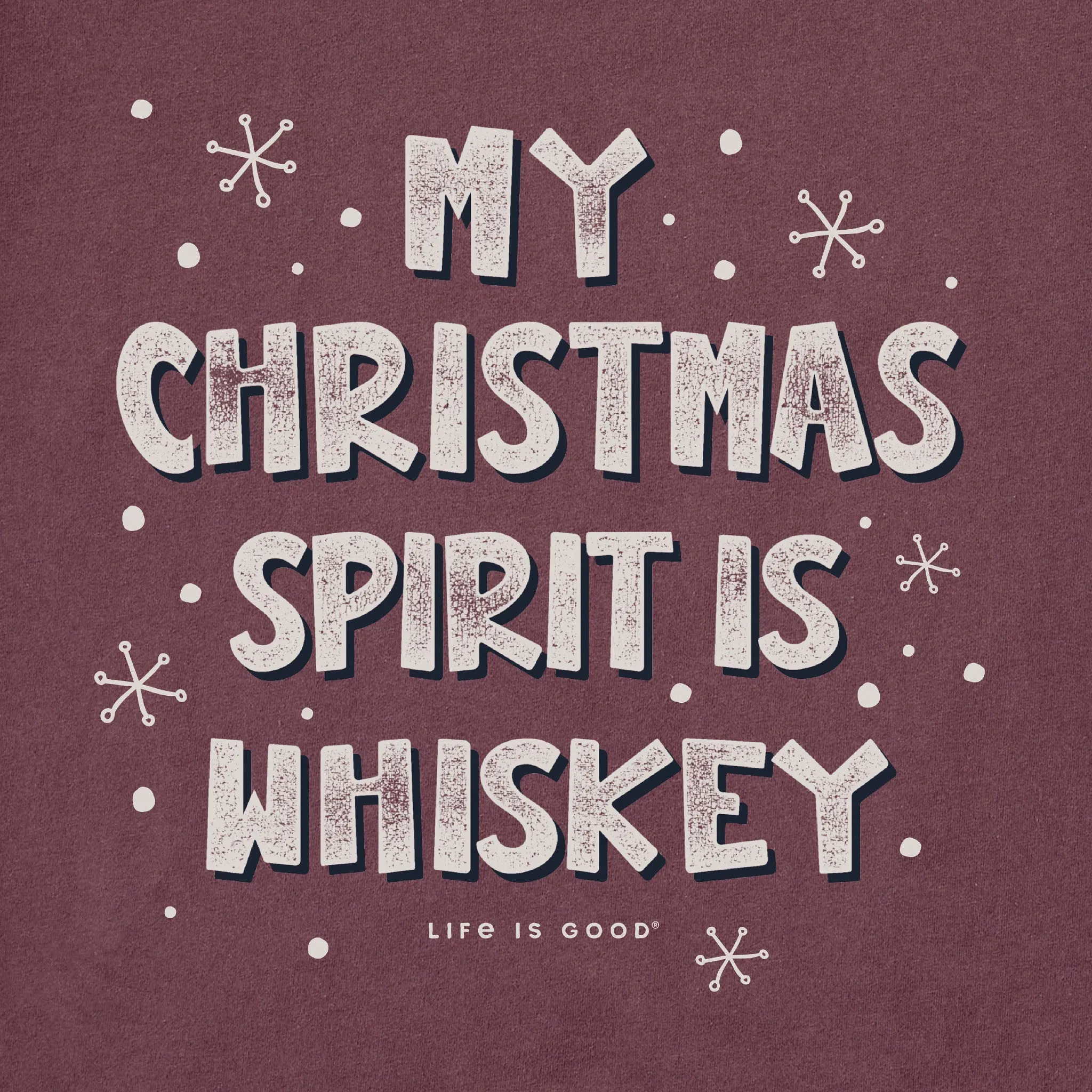 Men's My Christmas Spirit is Whiskey Short Sleeve Crusher Tee Life is Good