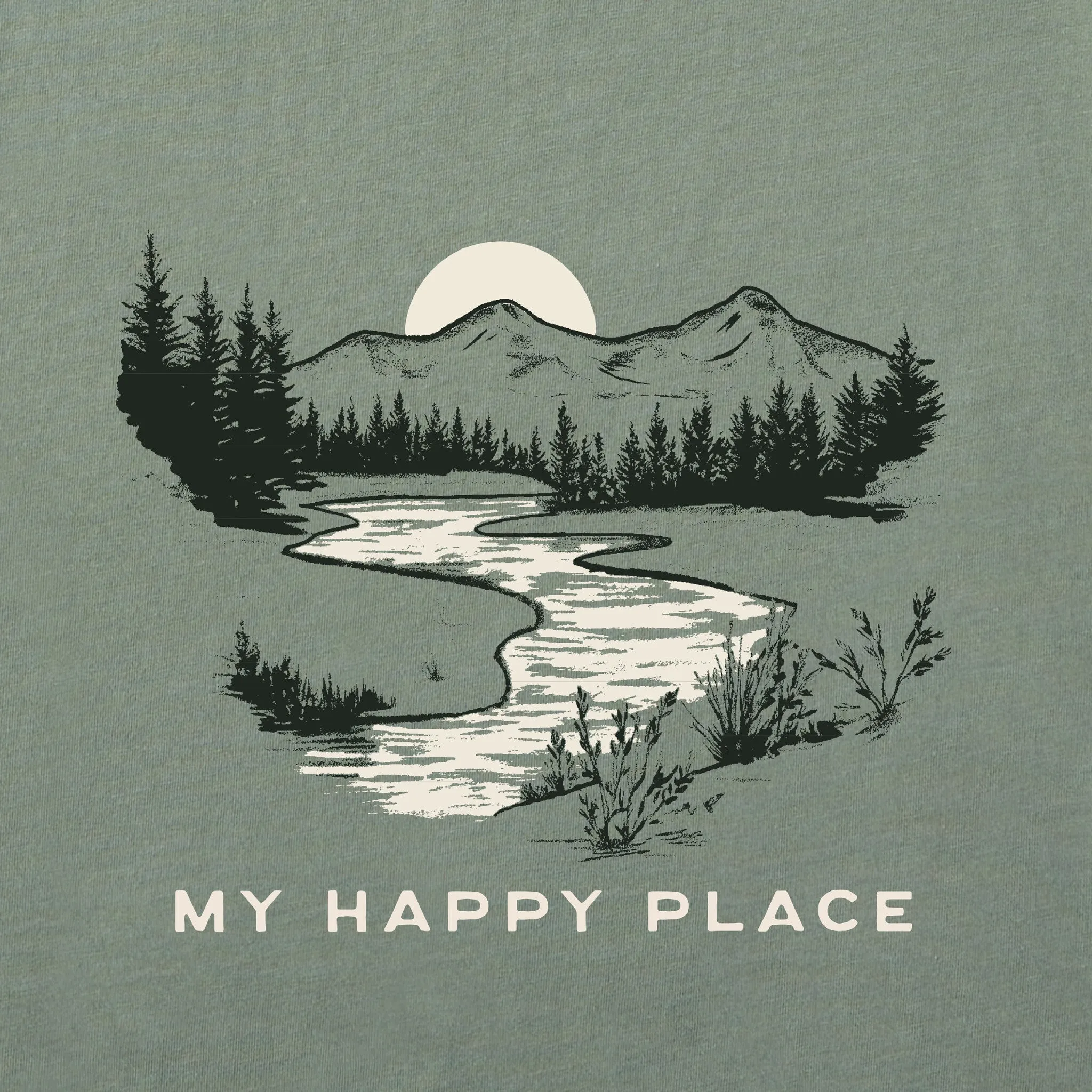 Men's My Happy Place River Short Sleeve Crusher Tee Life is Good