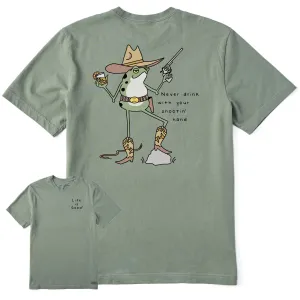Men's Never Drink Cowboy Frog Short Sleeve Tee Life is Good