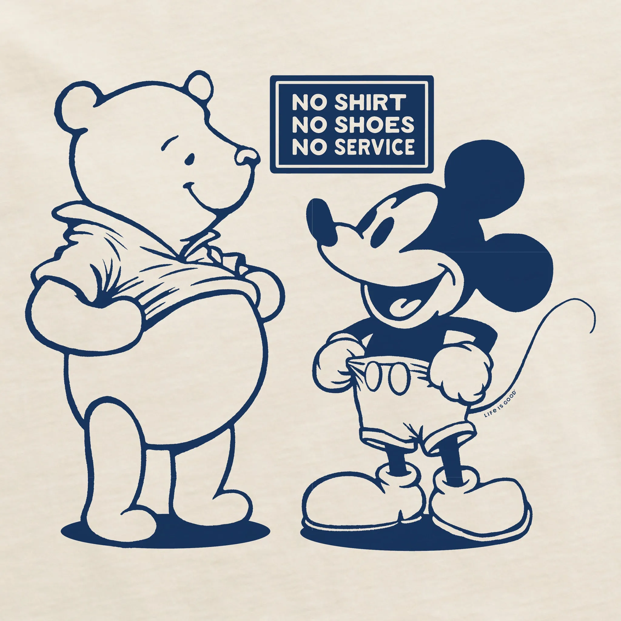 Men's No Shirt No Shoes No Service Short Sleeve Crusher Tee Life is Good