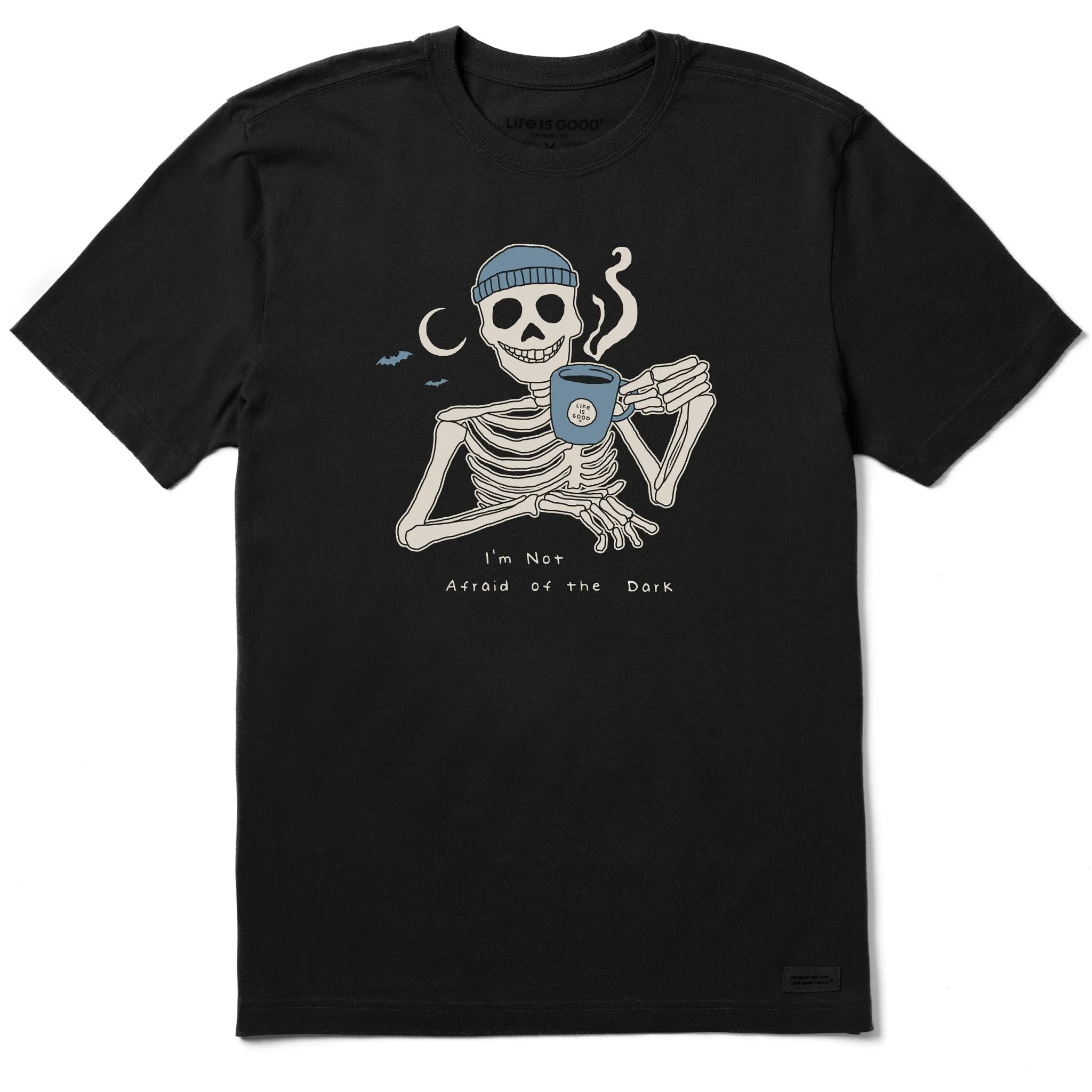Men's Not Afraid Skeleton Short Sleeve Crusher Tee Life is Good