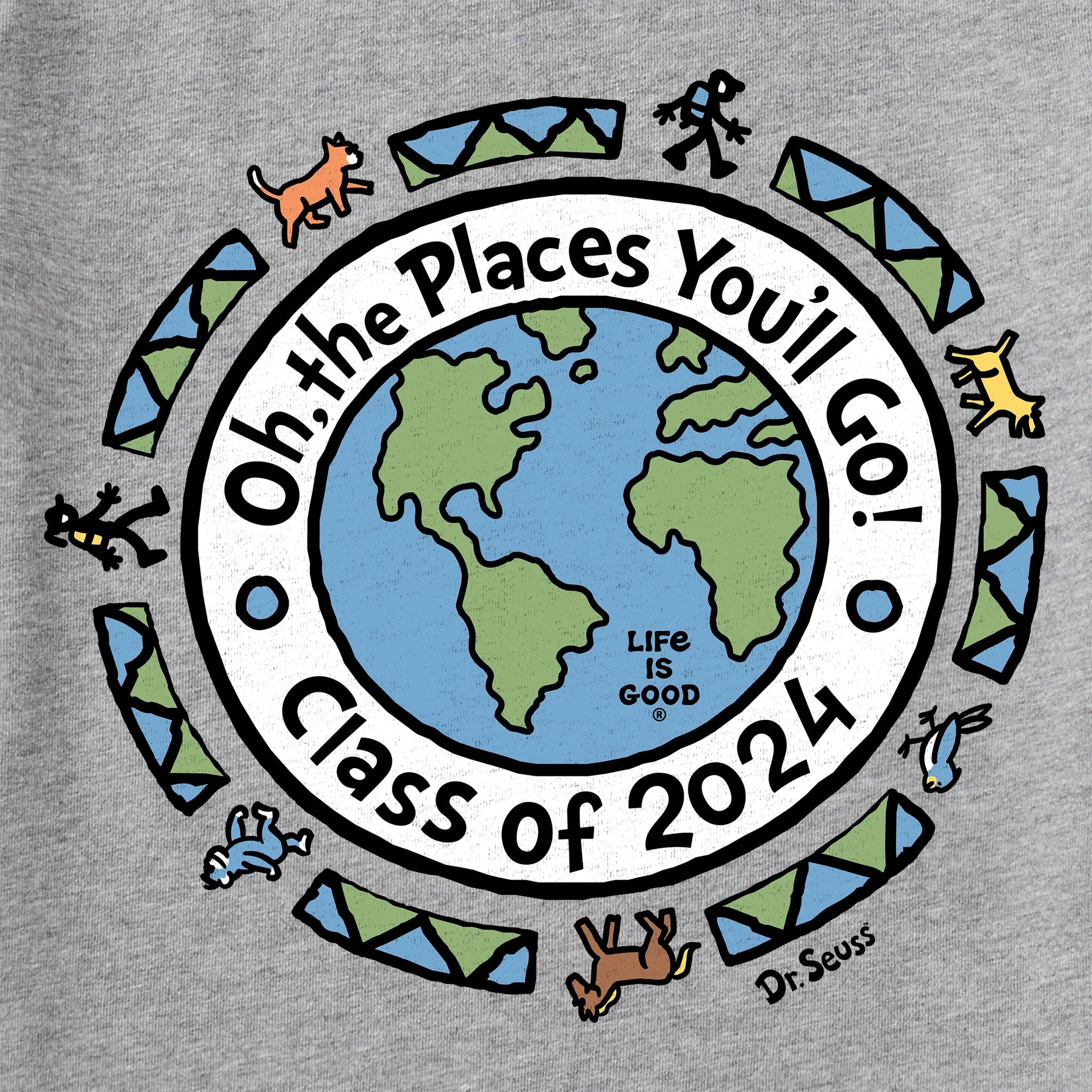 Men's Oh the Places Globe Class of 2024 Short Sleeve Crusher Tee Life is Good