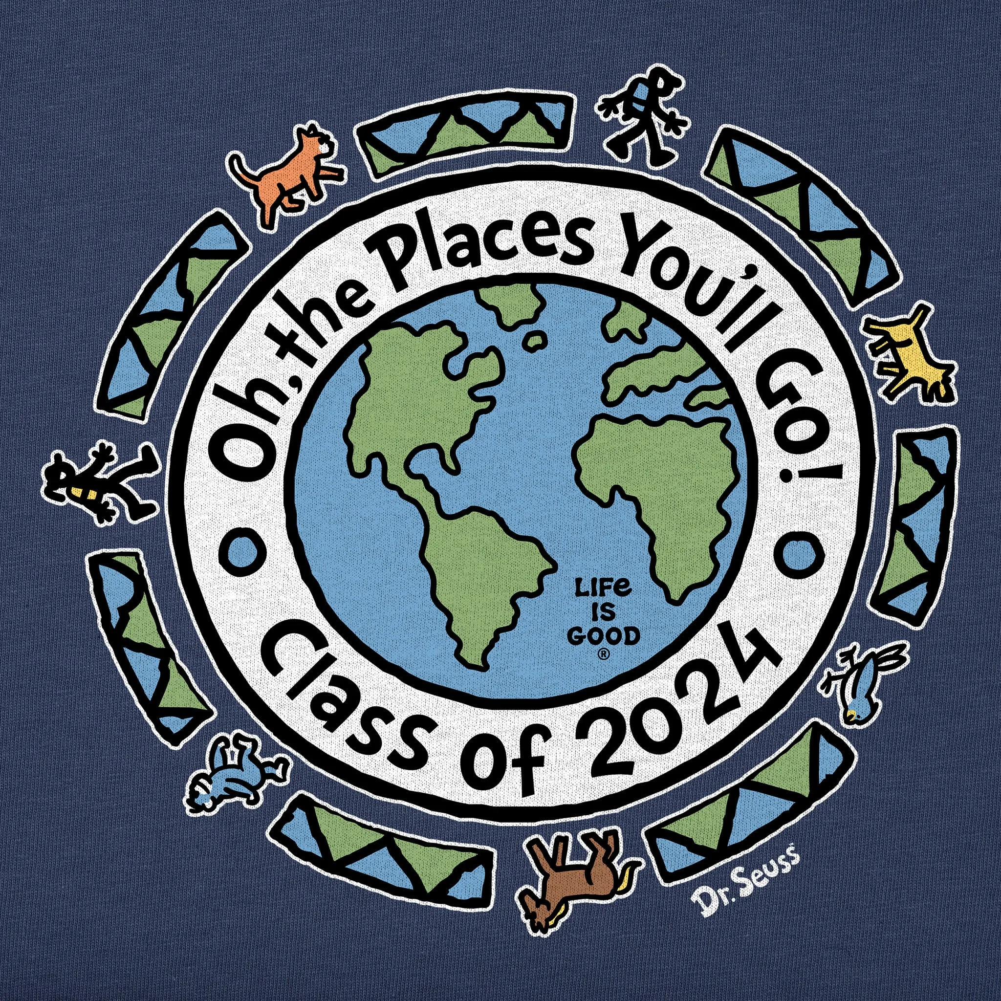 Men's Oh the Places Globe Class of 2024 Short Sleeve Crusher Tee Life is Good