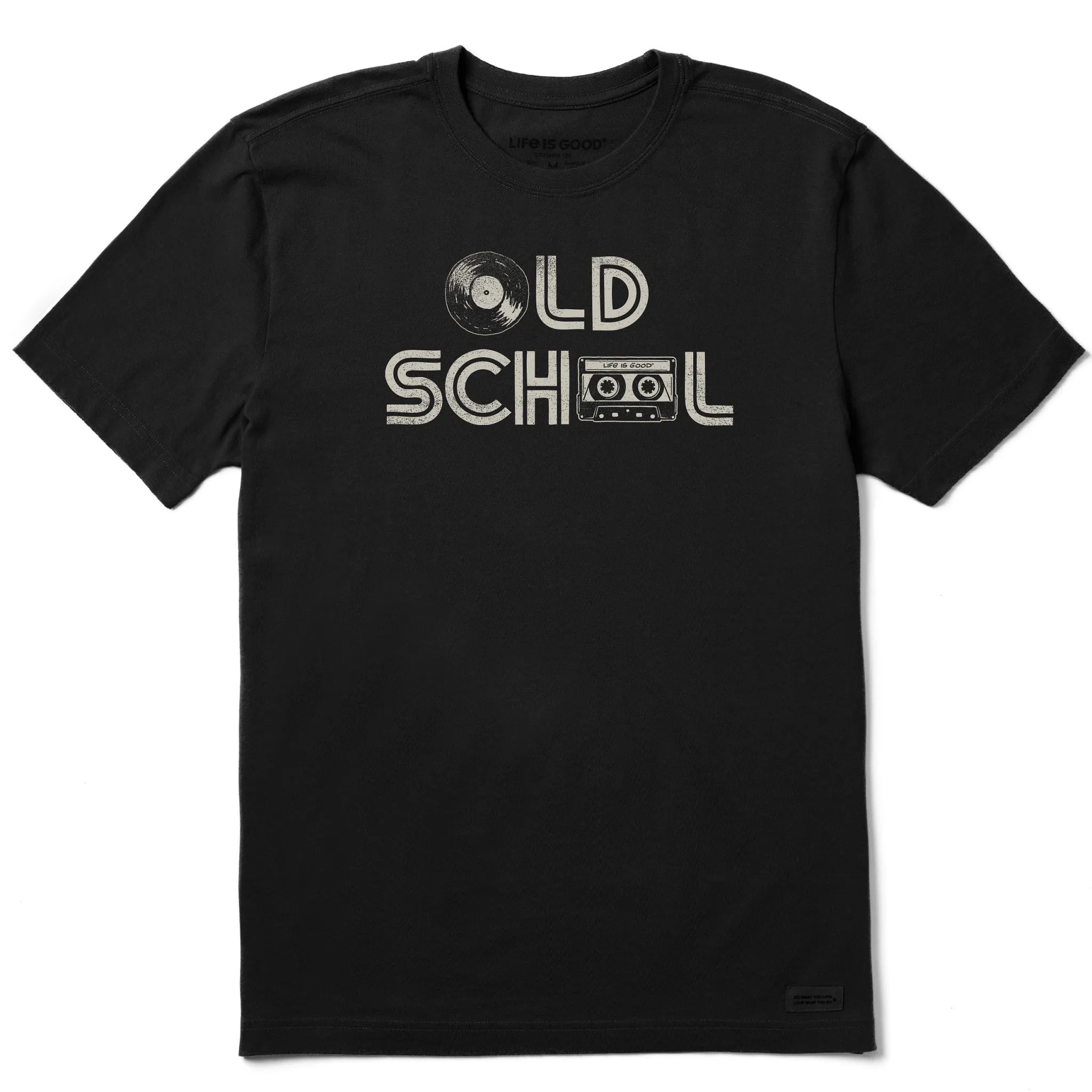 Men's Old School Vinyl Cassette Short Sleeve Tee Life is Good