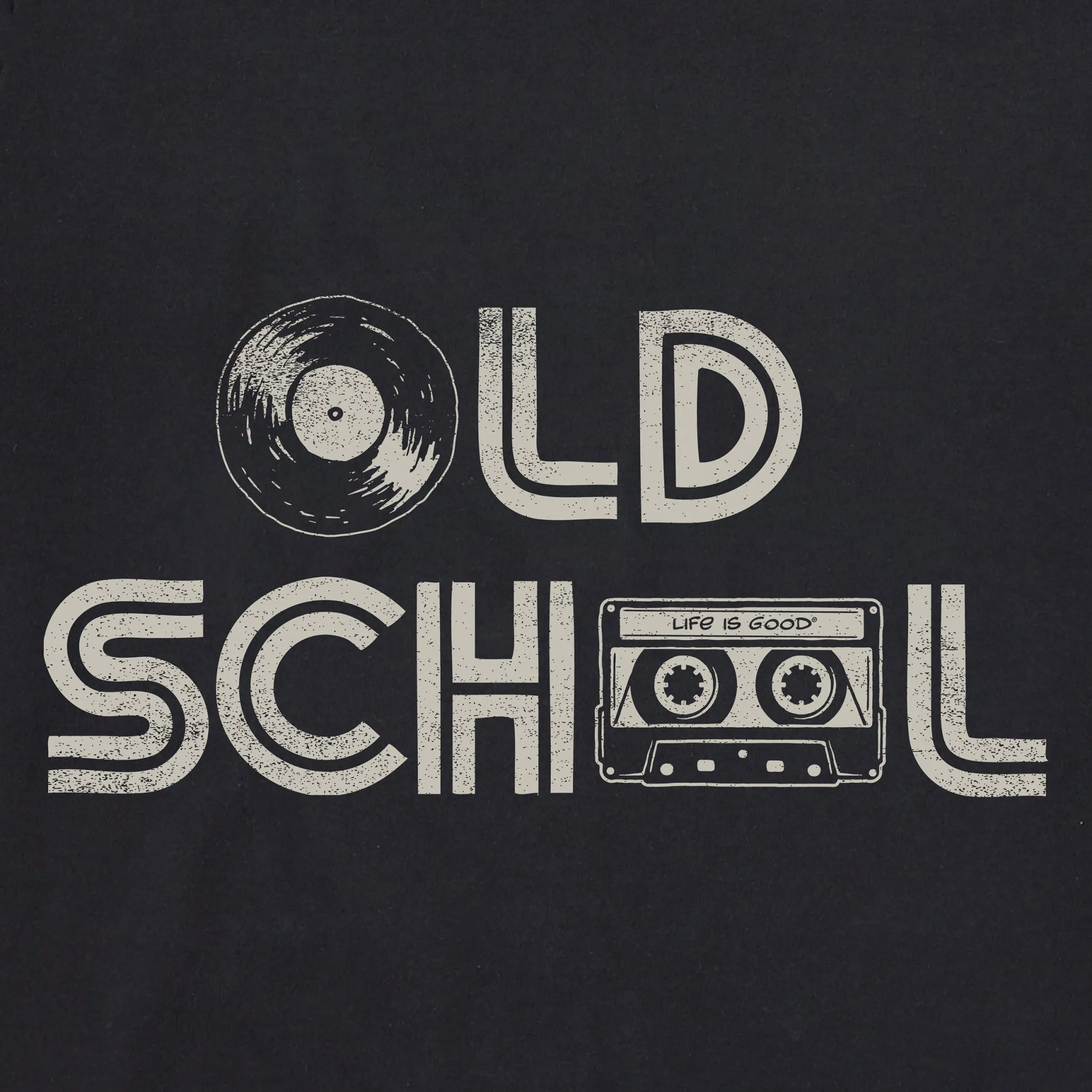 Men's Old School Vinyl Cassette Short Sleeve Tee Life is Good