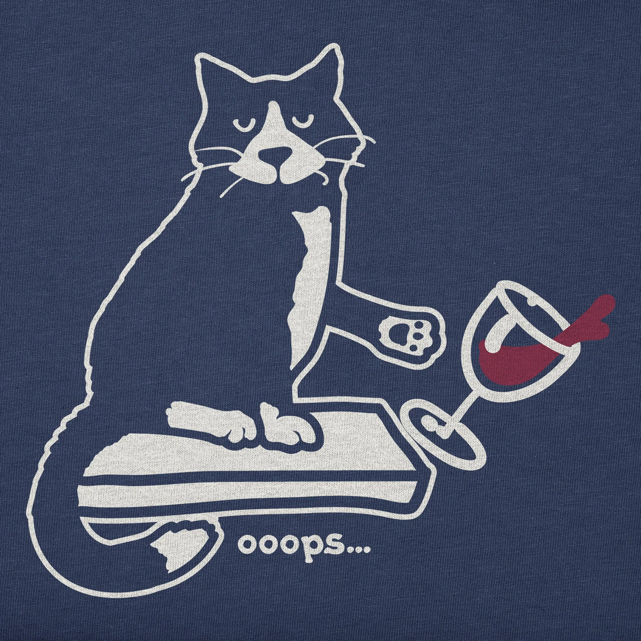 Men's Oops Cat Short Sleeve Crusher Tee Life is Good