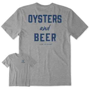 Men's Oysters and Beer Short Sleeve Crusher Tee Life is Good