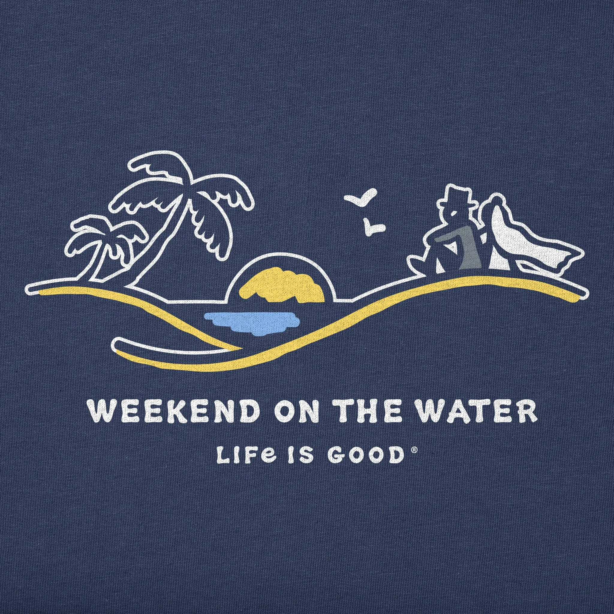 Men's Palm Sunset Weekend on the Water Short Sleeve Crusher Tee Life is Good