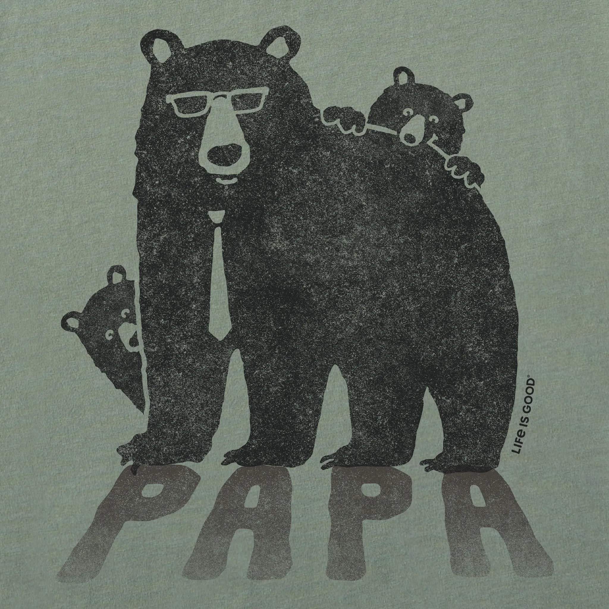 Men's Papa Bear with Cubs Short Sleeve Tee Life is Good