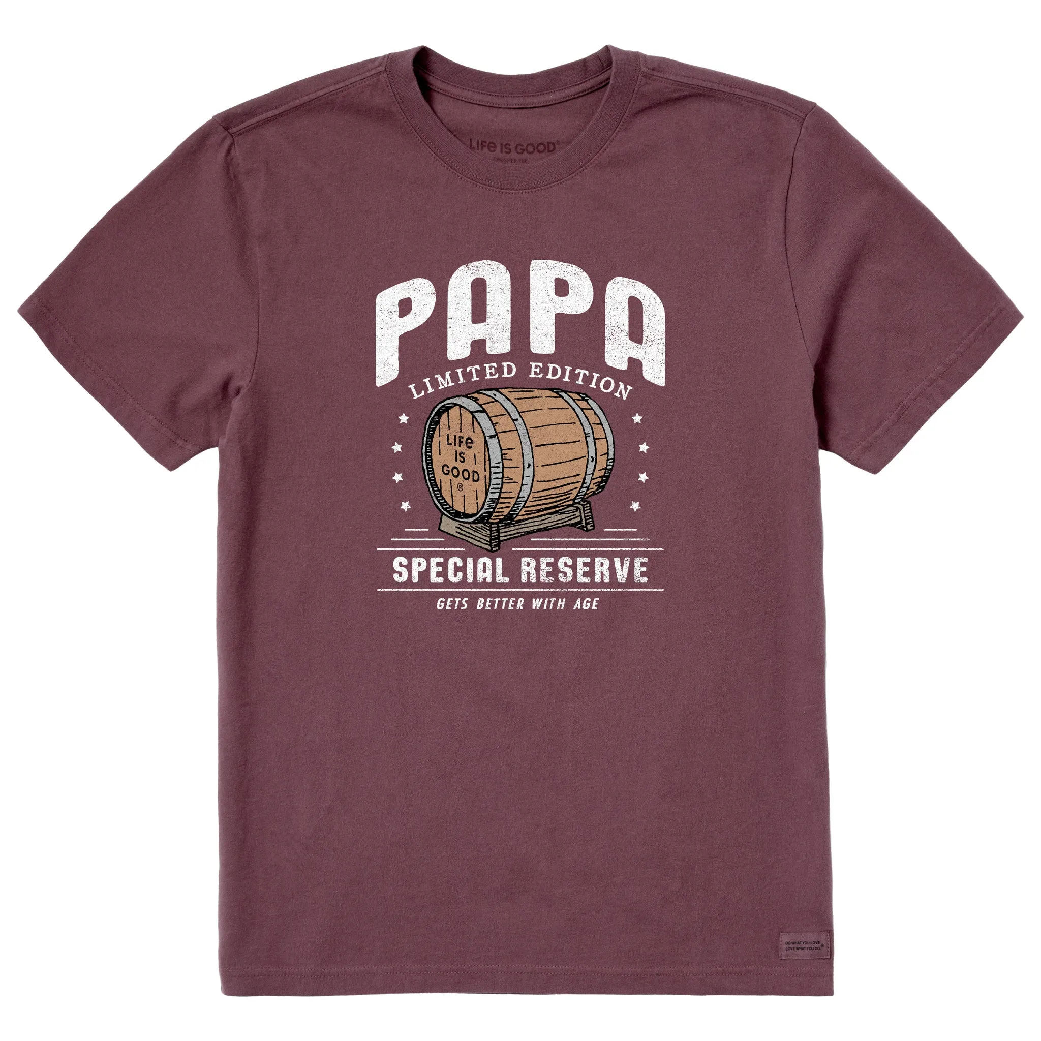 Men's Papa Whiskey Barrel Short Sleeve Crusher Tee Life is Good