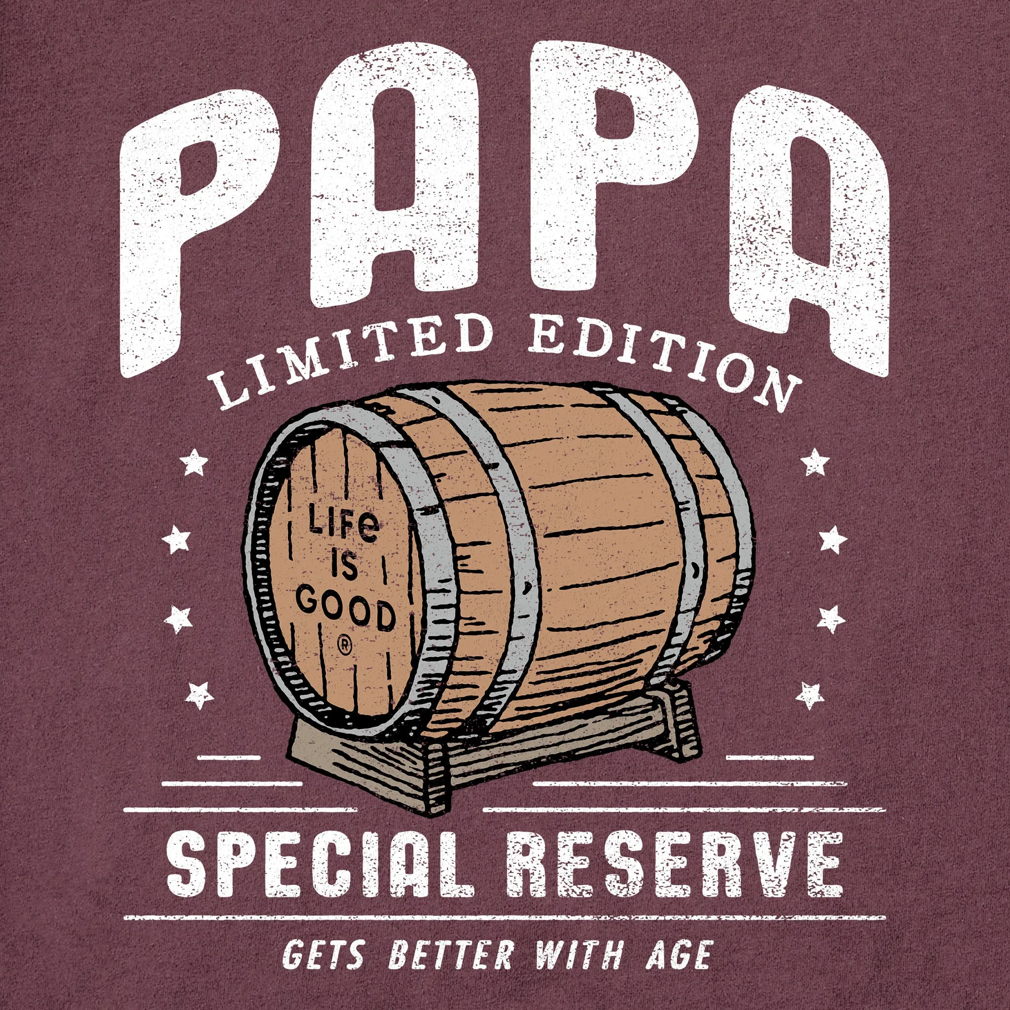 Men's Papa Whiskey Barrel Short Sleeve Crusher Tee Life is Good