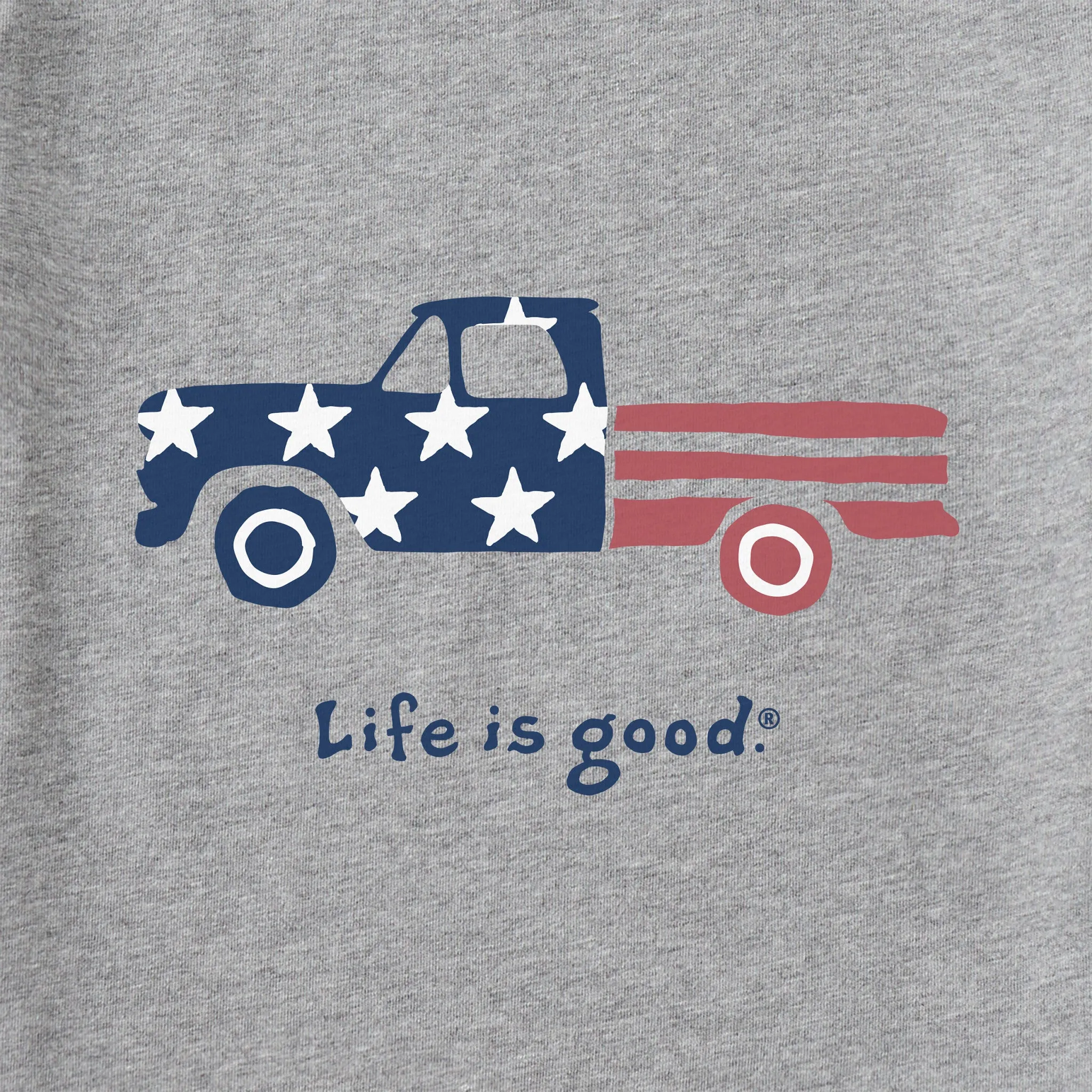 Men's Patriotic Truck Short Sleeve Tee Life is Good