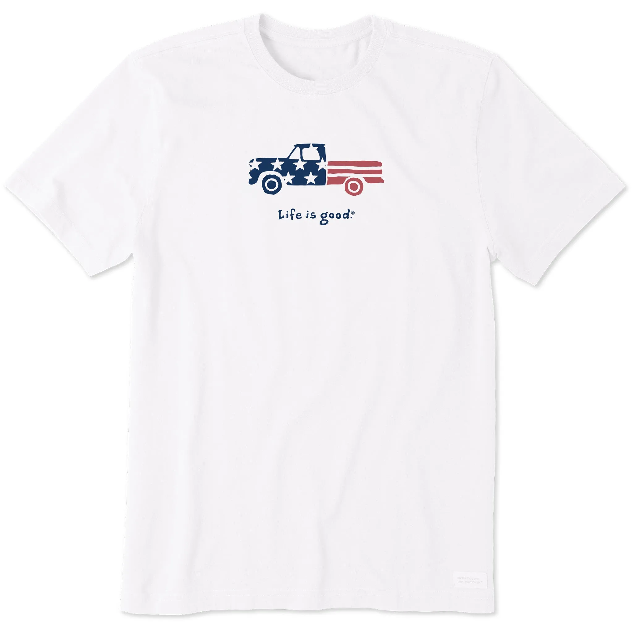 Men's Patriotic Truck Short Sleeve Tee Life is Good