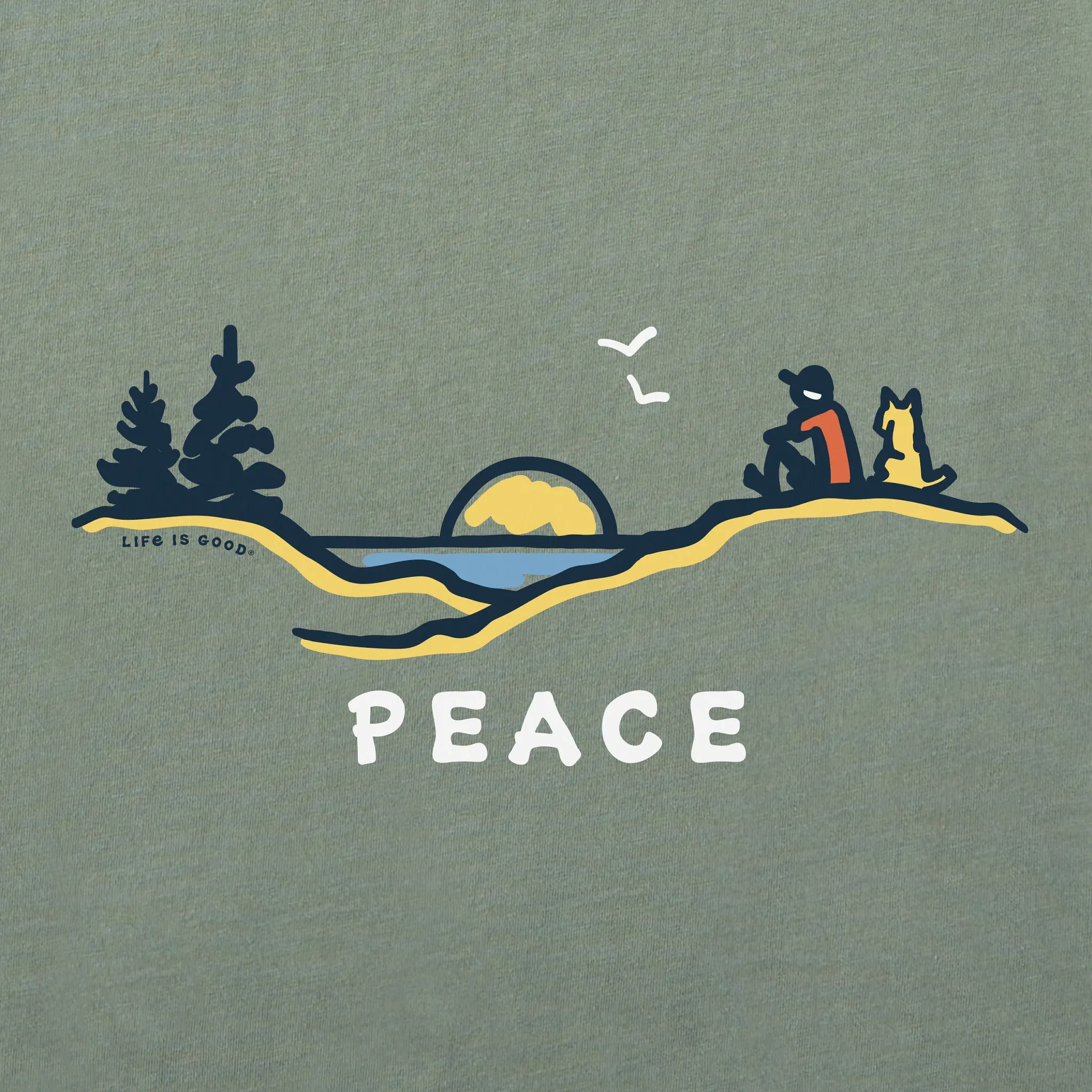 Men's Peace Beach Sunrise Short Sleeve Tee Life is Good