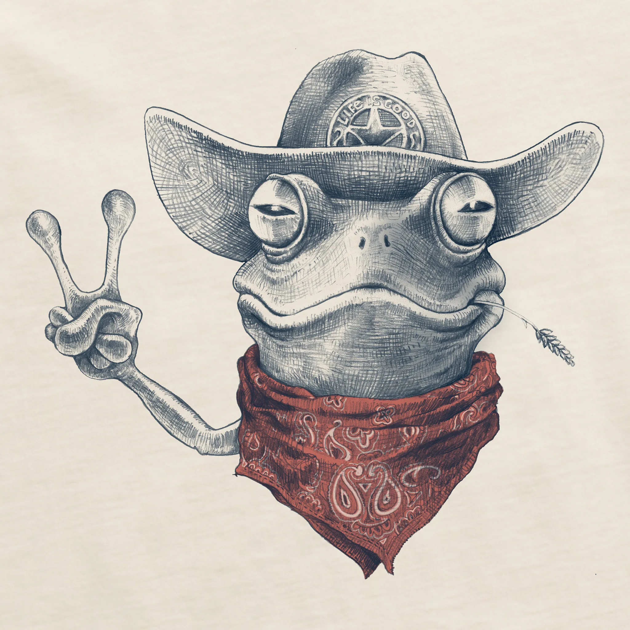 Men's Peace Frog Short Sleeve Crusher Tee Life is Good