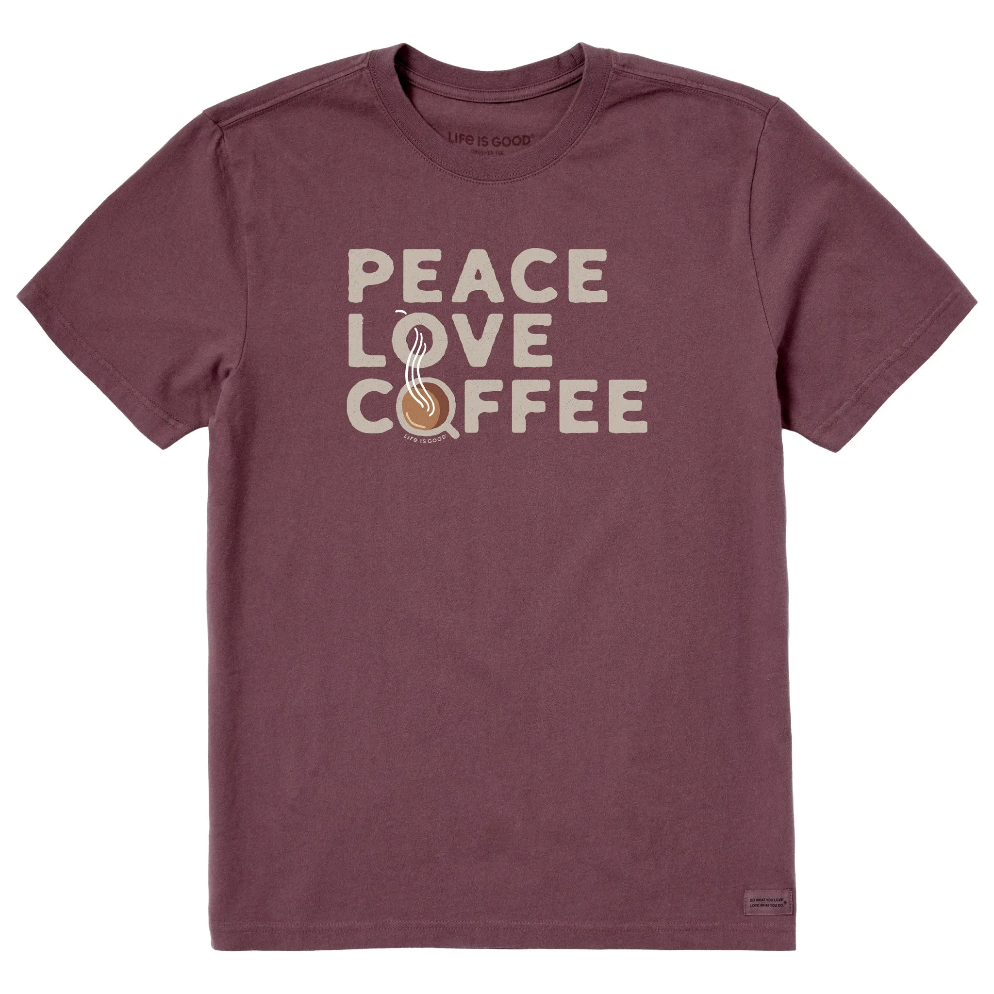 Men's Peace Love & Coffee Short Sleeve Crusher Tee Life is Good