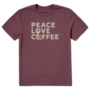 Men's Peace Love & Coffee Short Sleeve Crusher Tee Life is Good