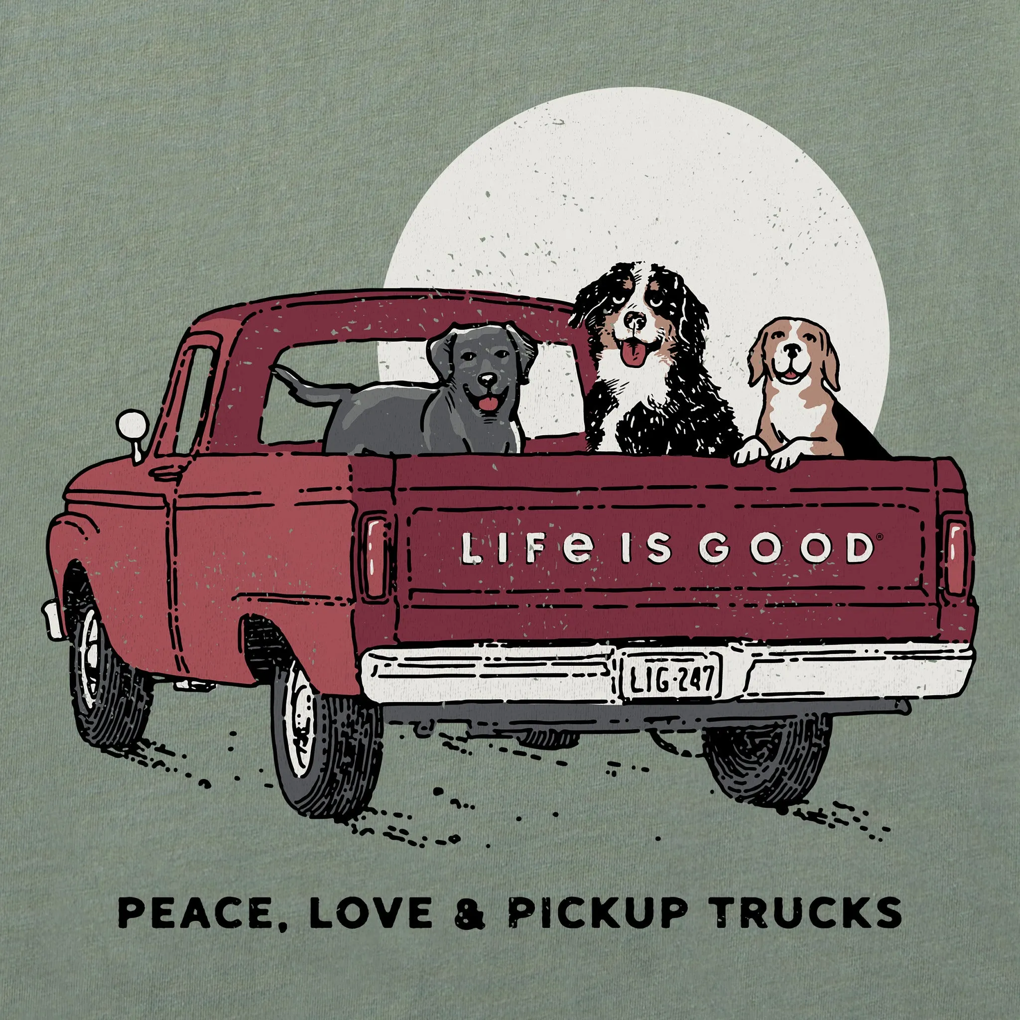 Men's Peace Love & Pickup Trucks Short Sleeve Tee Life is Good