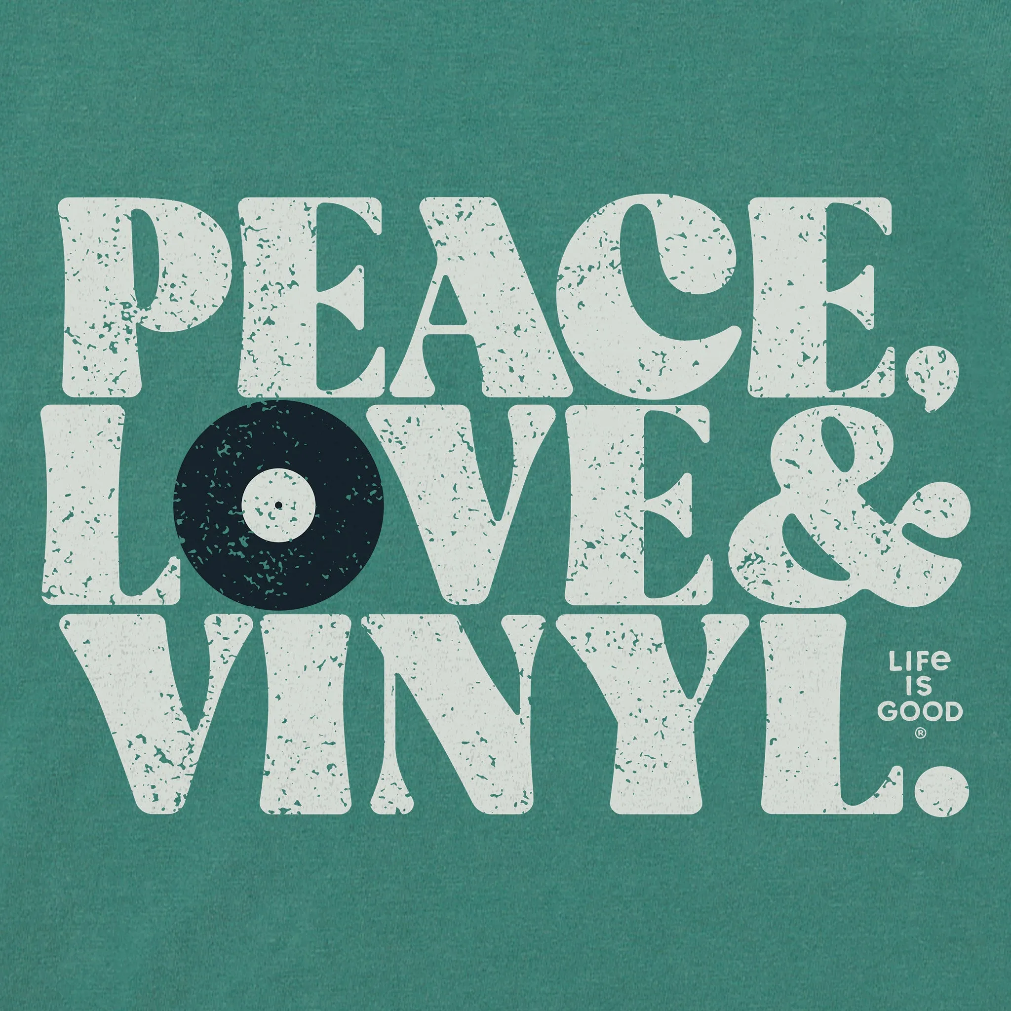 Men's Peace Love & Vinyl Short Sleeve Crusher Tee Life is Good