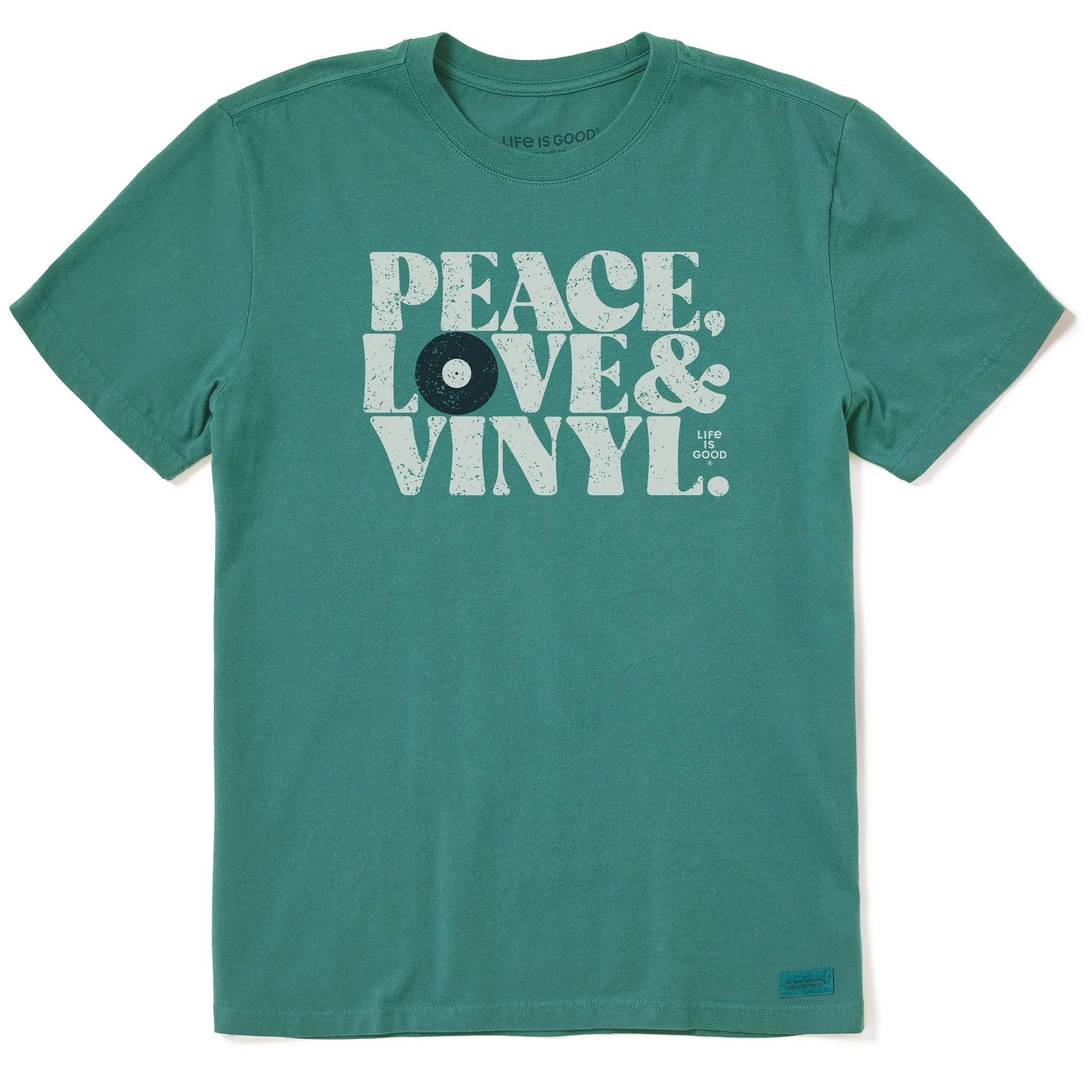 Men's Peace Love & Vinyl Short Sleeve Crusher Tee Life is Good