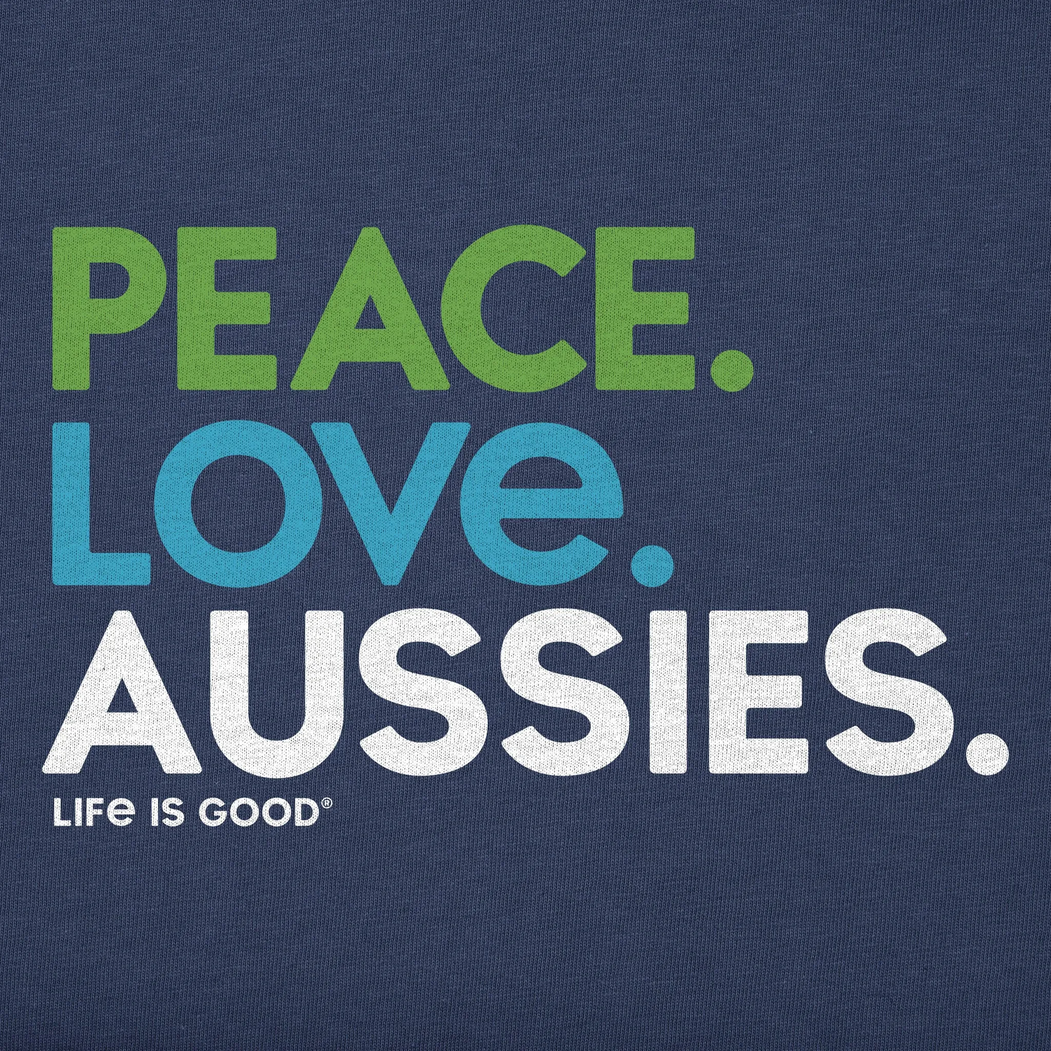 Men's Peace. Love. Aussies. Short Sleeve Tee Life is Good