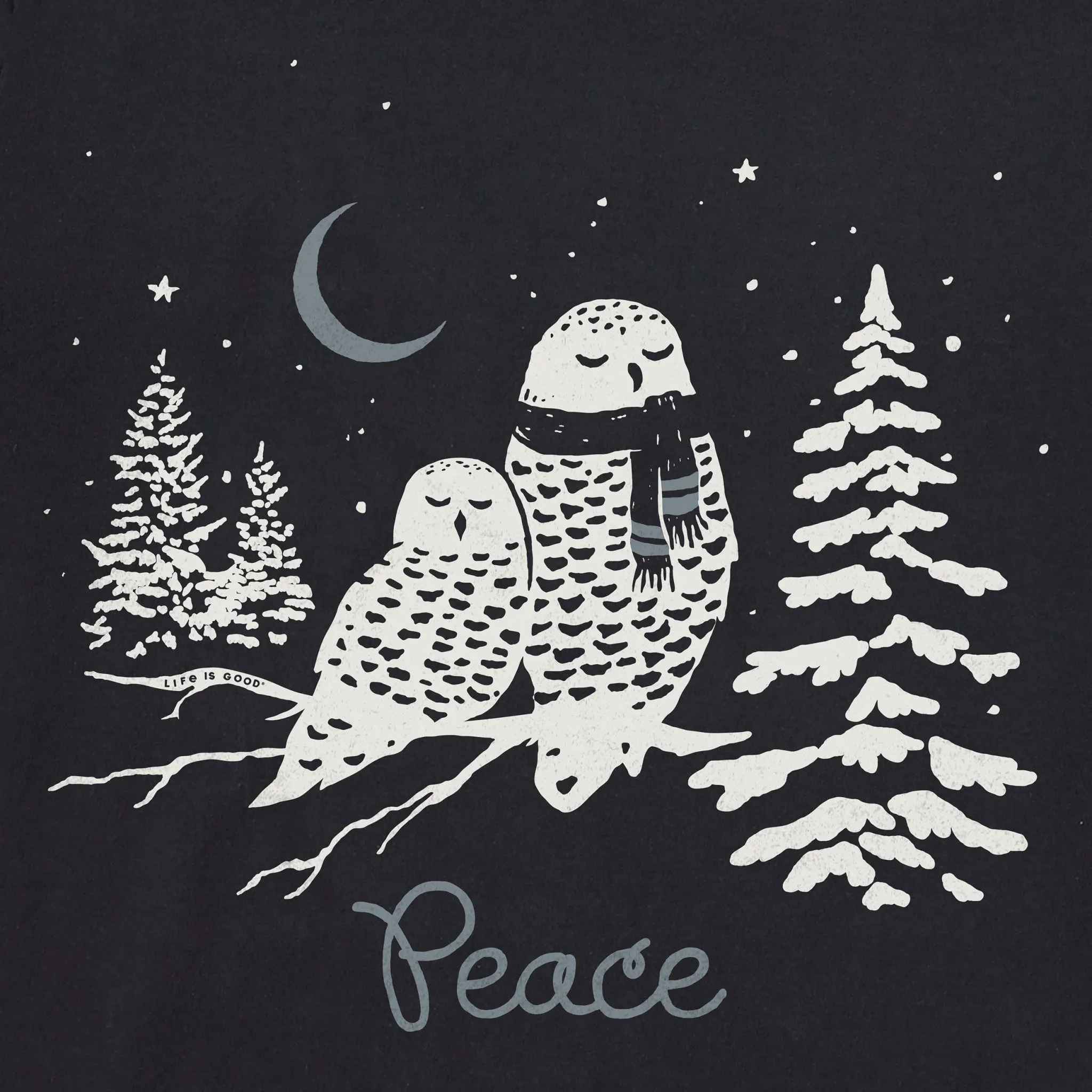 Men's Peace Owls Long Sleeve Crusher Tee Life is Good