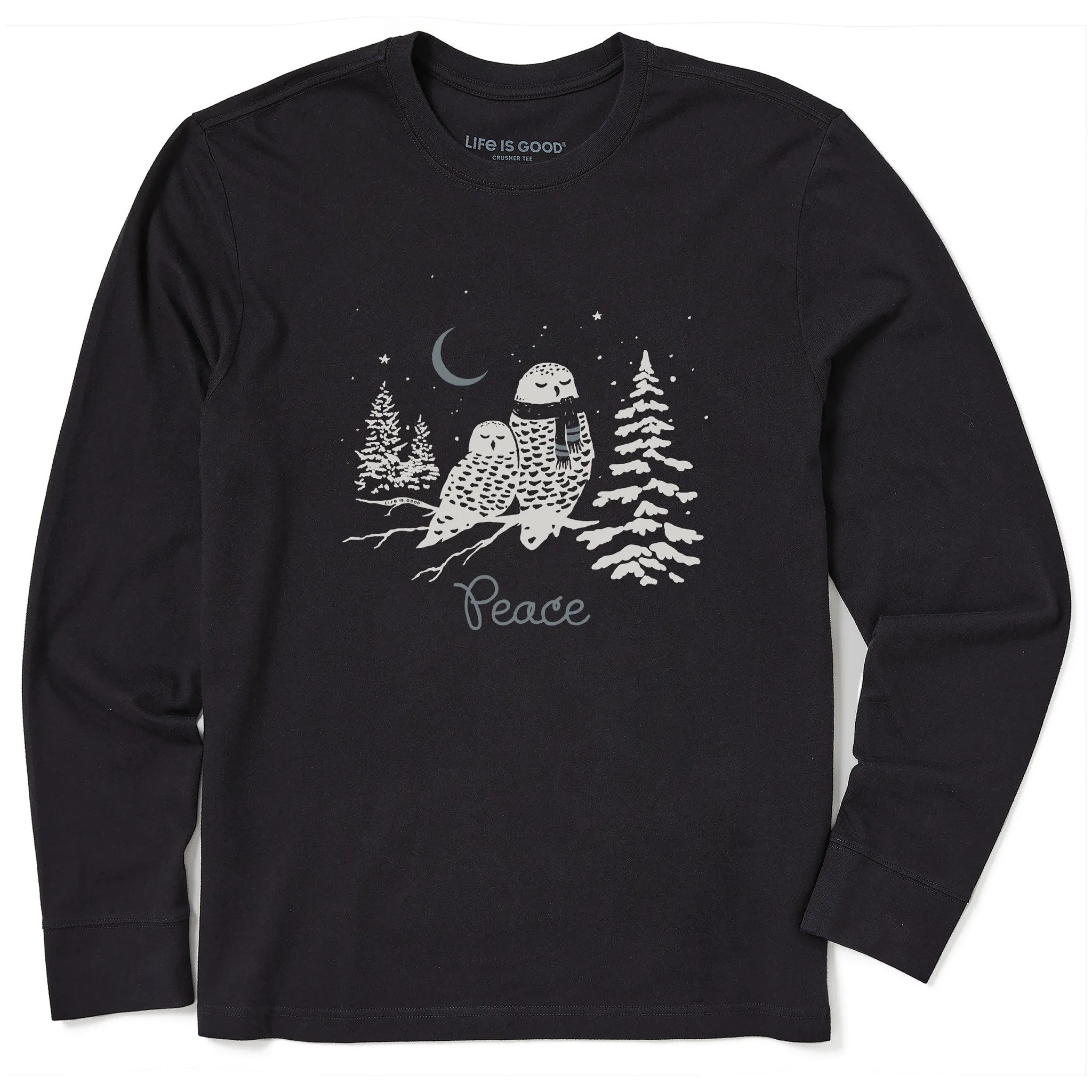 Men's Peace Owls Long Sleeve Crusher Tee Life is Good