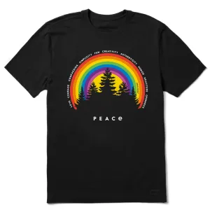 Men's Peace Rainbow Trees Short Sleeve Tee Life is Good