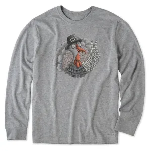 Men's Peaceful Turkey Long Sleeve Crusher Tee Life is Good
