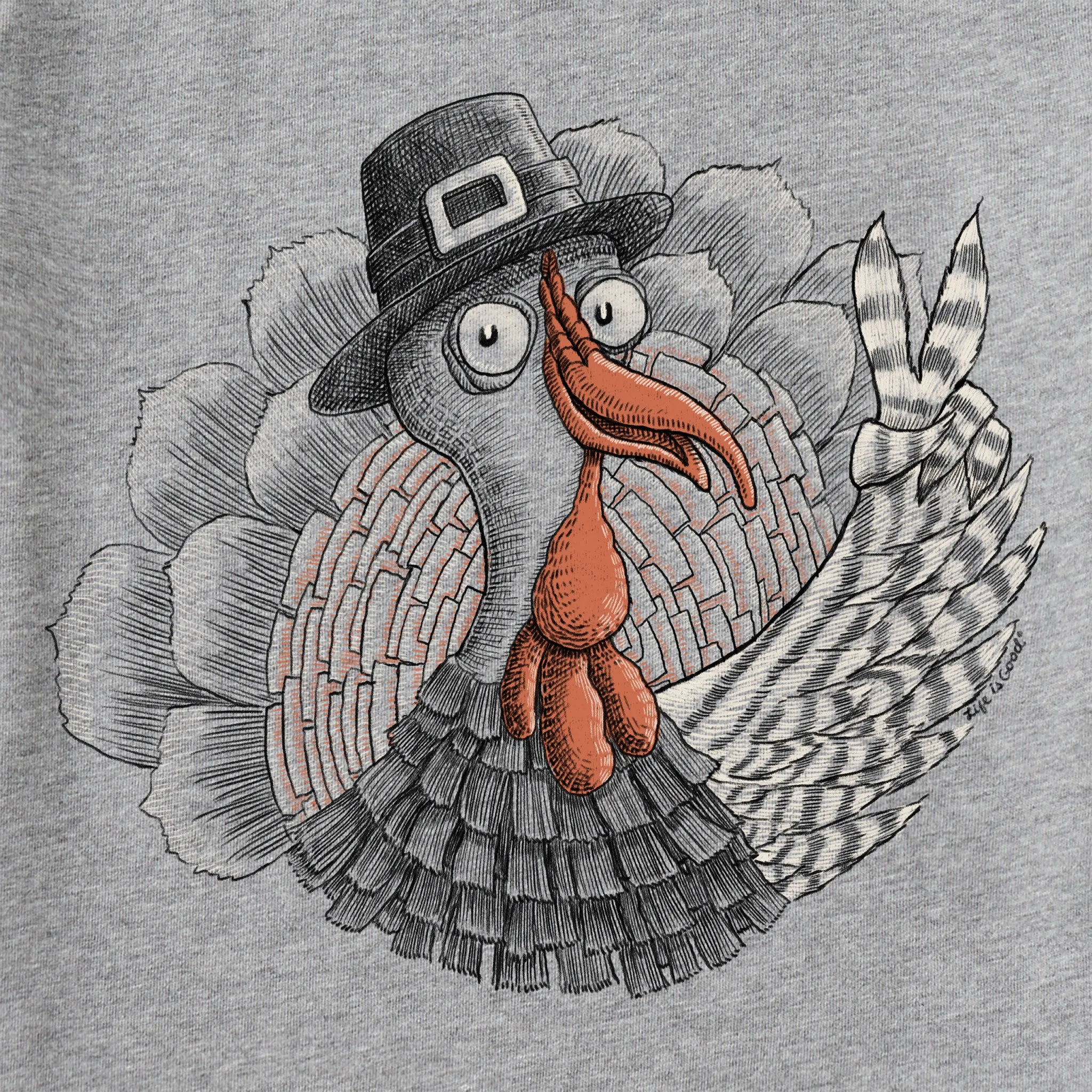 Men's Peaceful Turkey Long Sleeve Crusher Tee Life is Good