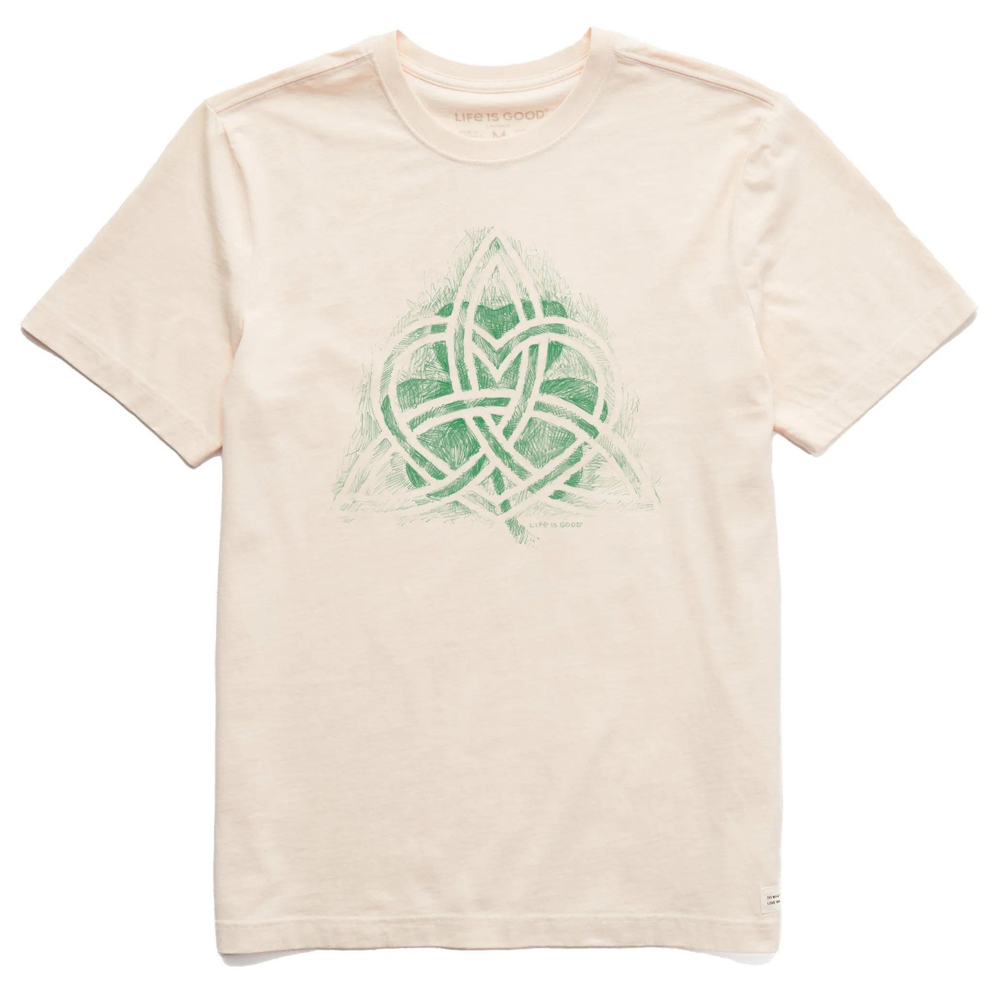 Men's Pencil Celtic Heart Clover Short Sleeve Crusher Tee Life is Good