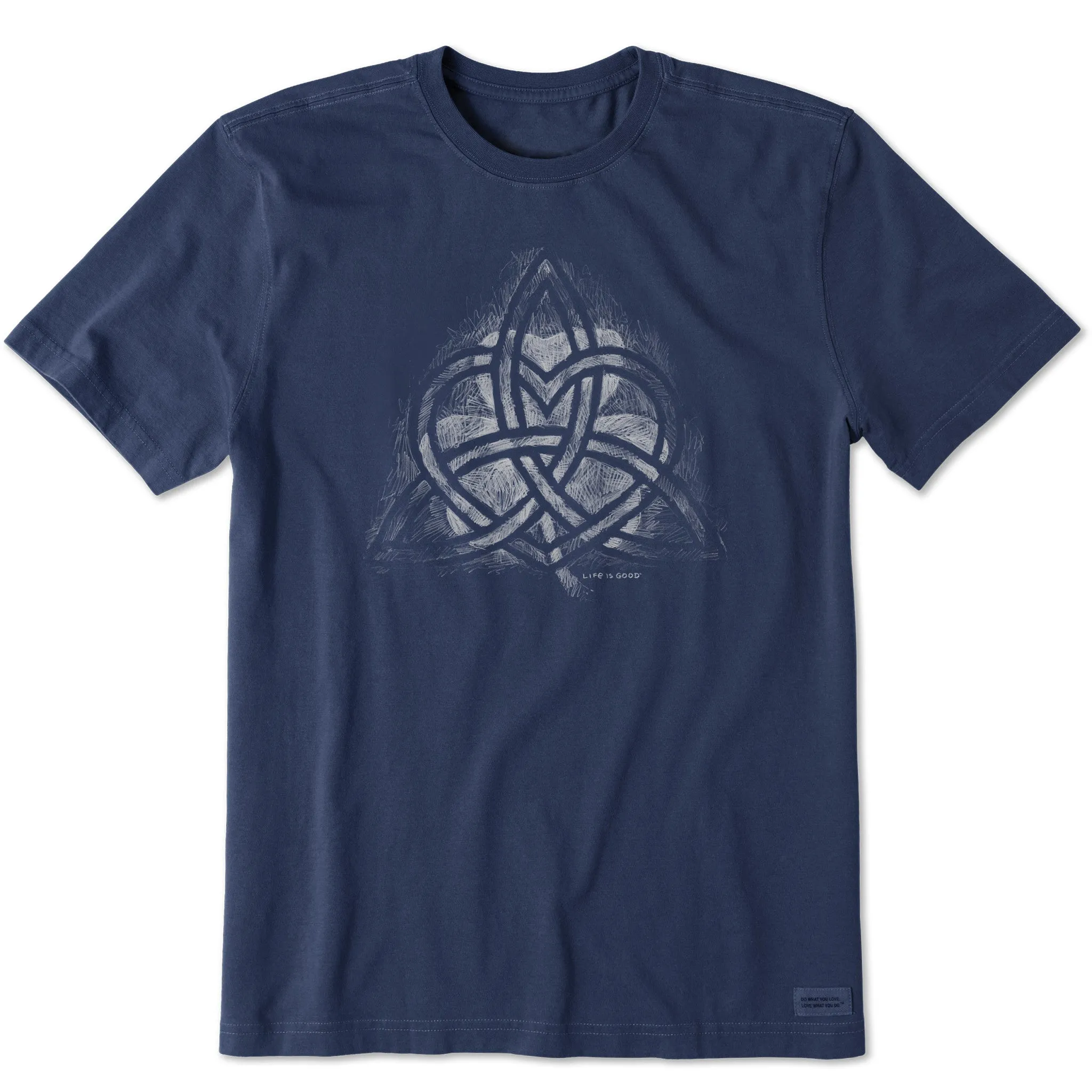 Men's Pencil Celtic Heart Clover Short Sleeve Crusher Tee Life is Good