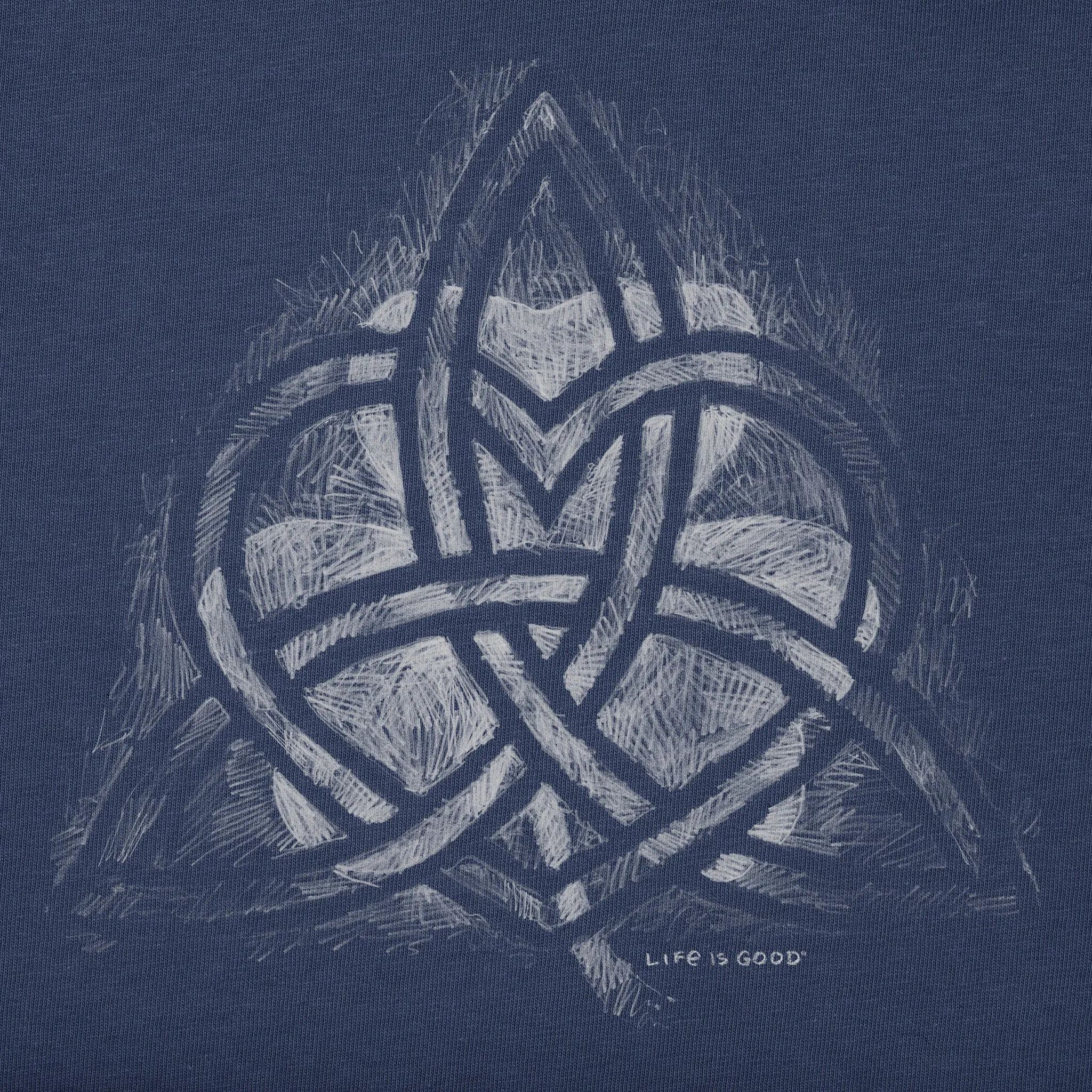 Men's Pencil Celtic Heart Clover Short Sleeve Crusher Tee Life is Good