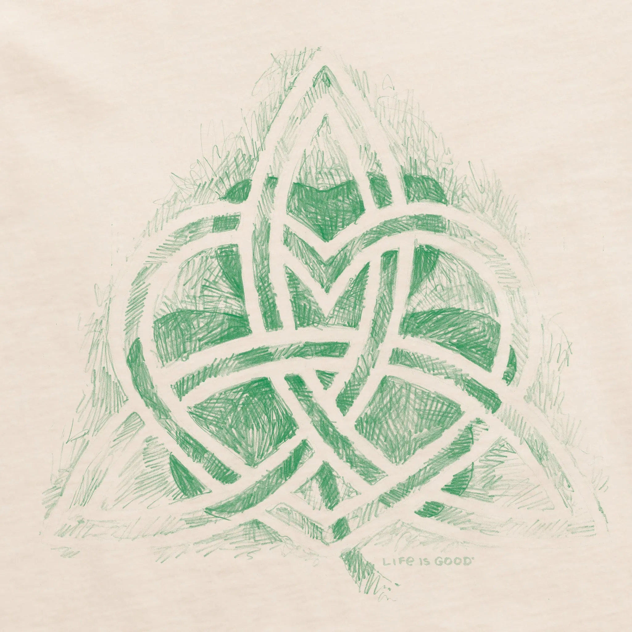 Men's Pencil Celtic Heart Clover Short Sleeve Crusher Tee Life is Good