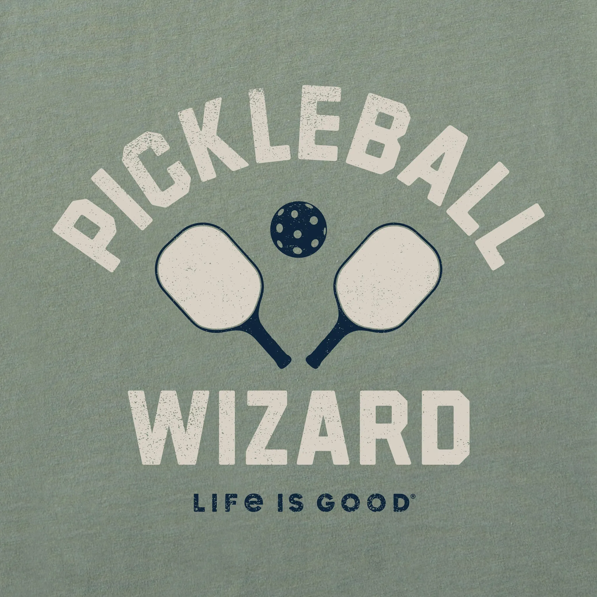 Men's Pickleball Wizard Short Sleeve Crusher Tee Life is Good