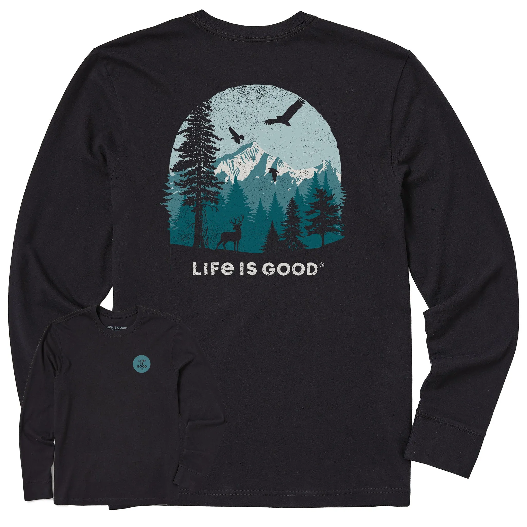 Men's Pinescape Long Sleeve Crusher Tee Life is Good