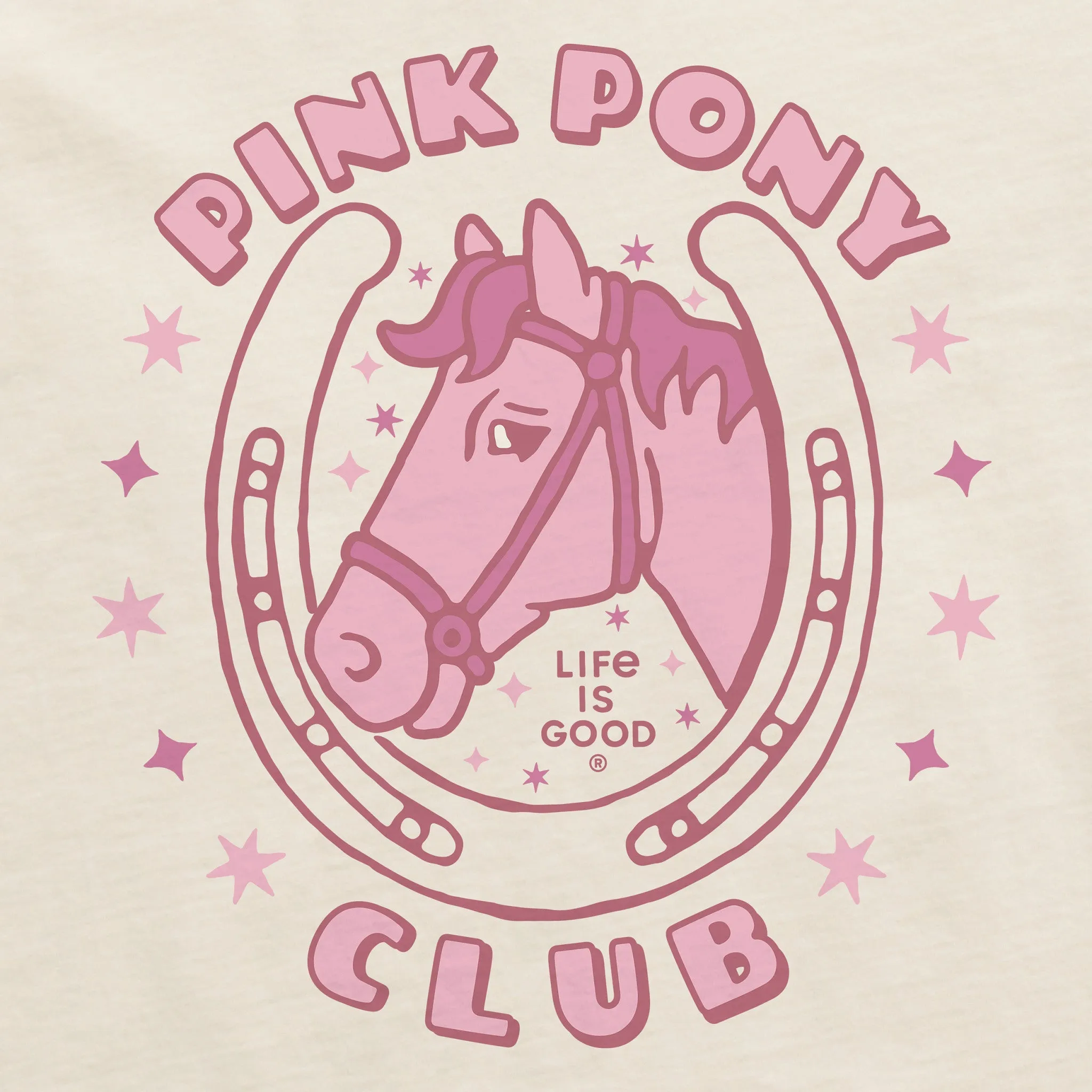 Men's Pink Pony Club Short Sleeve Crusher Tee Life is Good