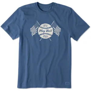 Men's Play Ball USA Flags Short Sleeve Tee Life is Good
