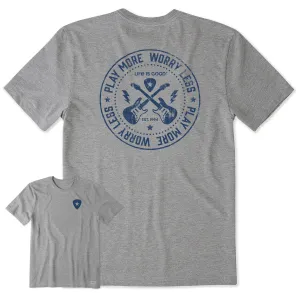 Men's Play More Worry Less Guitars Short Sleeve Tee Life is Good