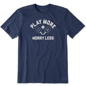 Men's Play More Worry Less Pickleball Short Sleeve Tee Life is Good