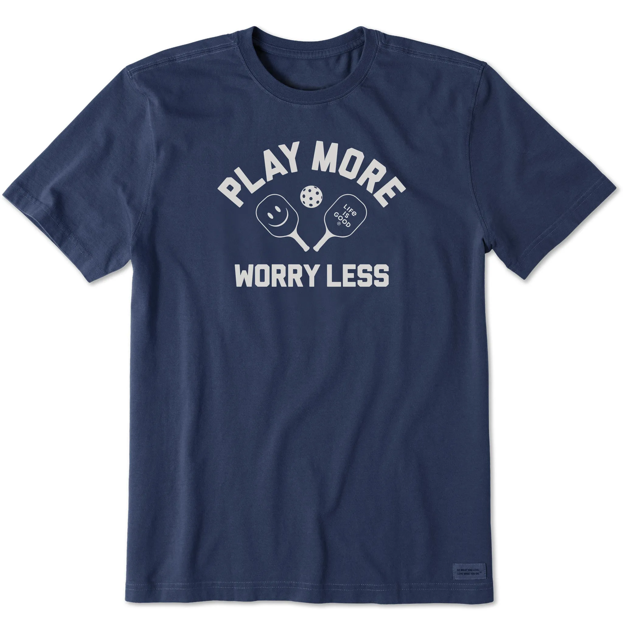 Men's Play More Worry Less Pickleball Short Sleeve Tee Life is Good