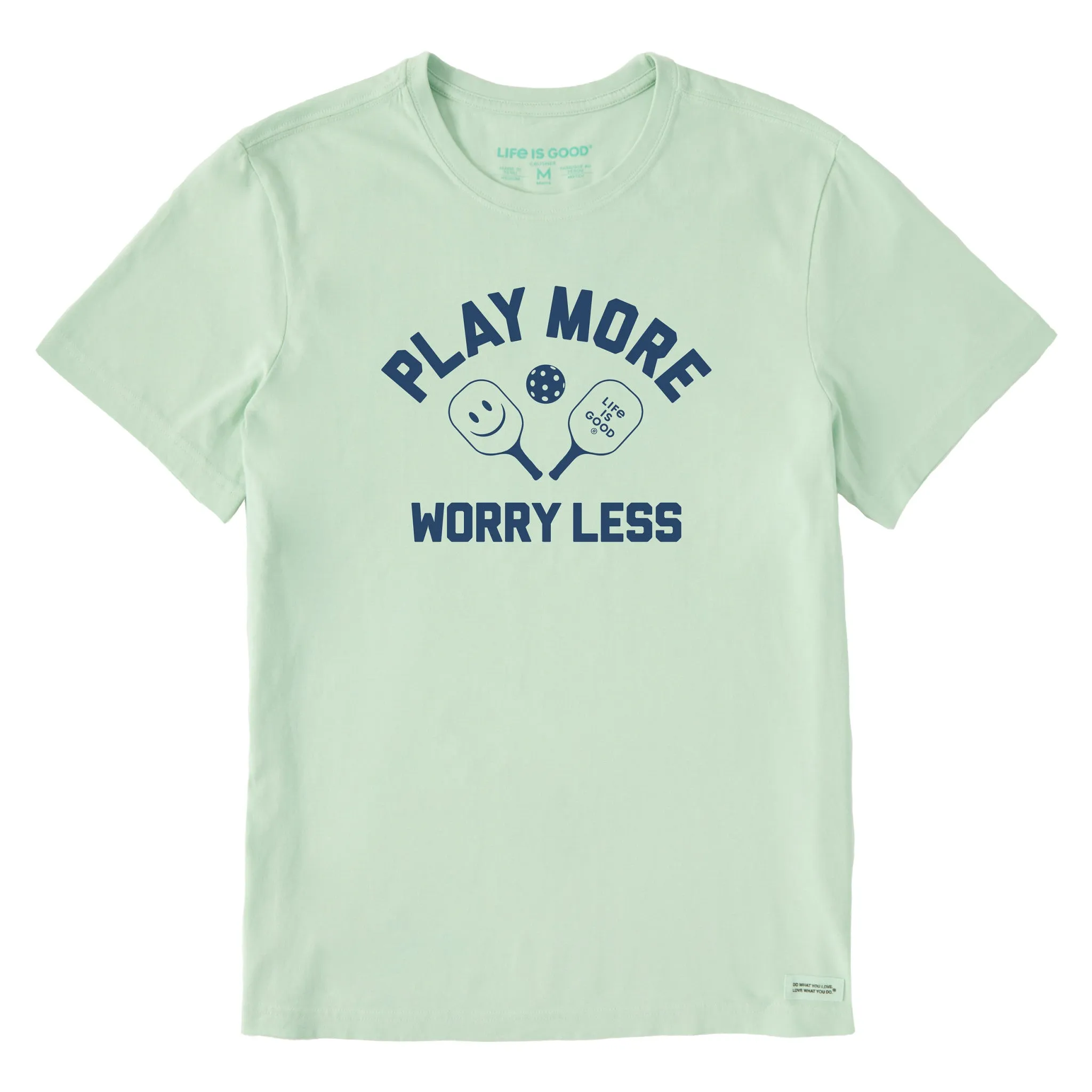 Men's Play More Worry Less Pickleball Short Sleeve Tee Life is Good
